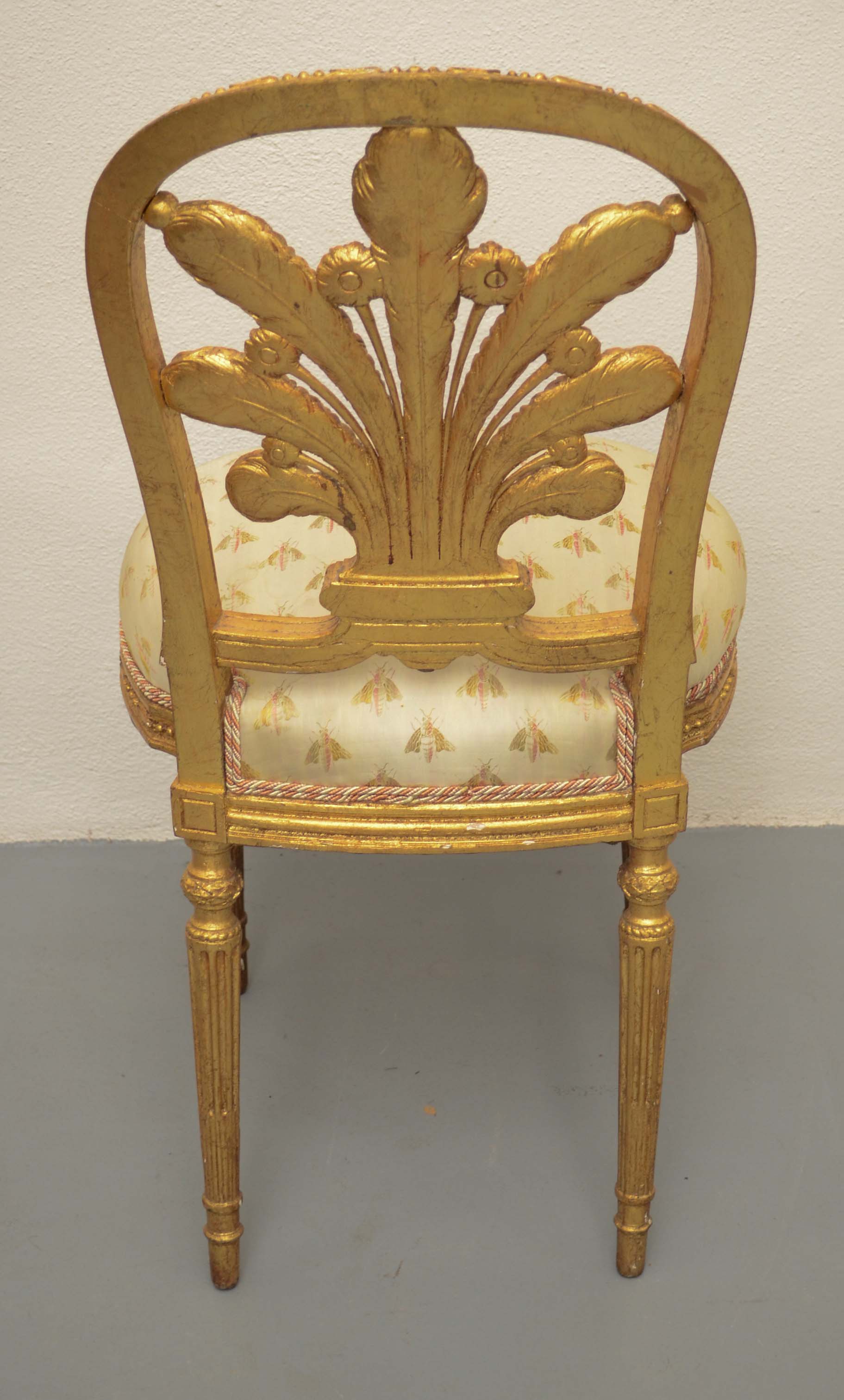 Pair of Louis XVI Style Gilded Side Chairs