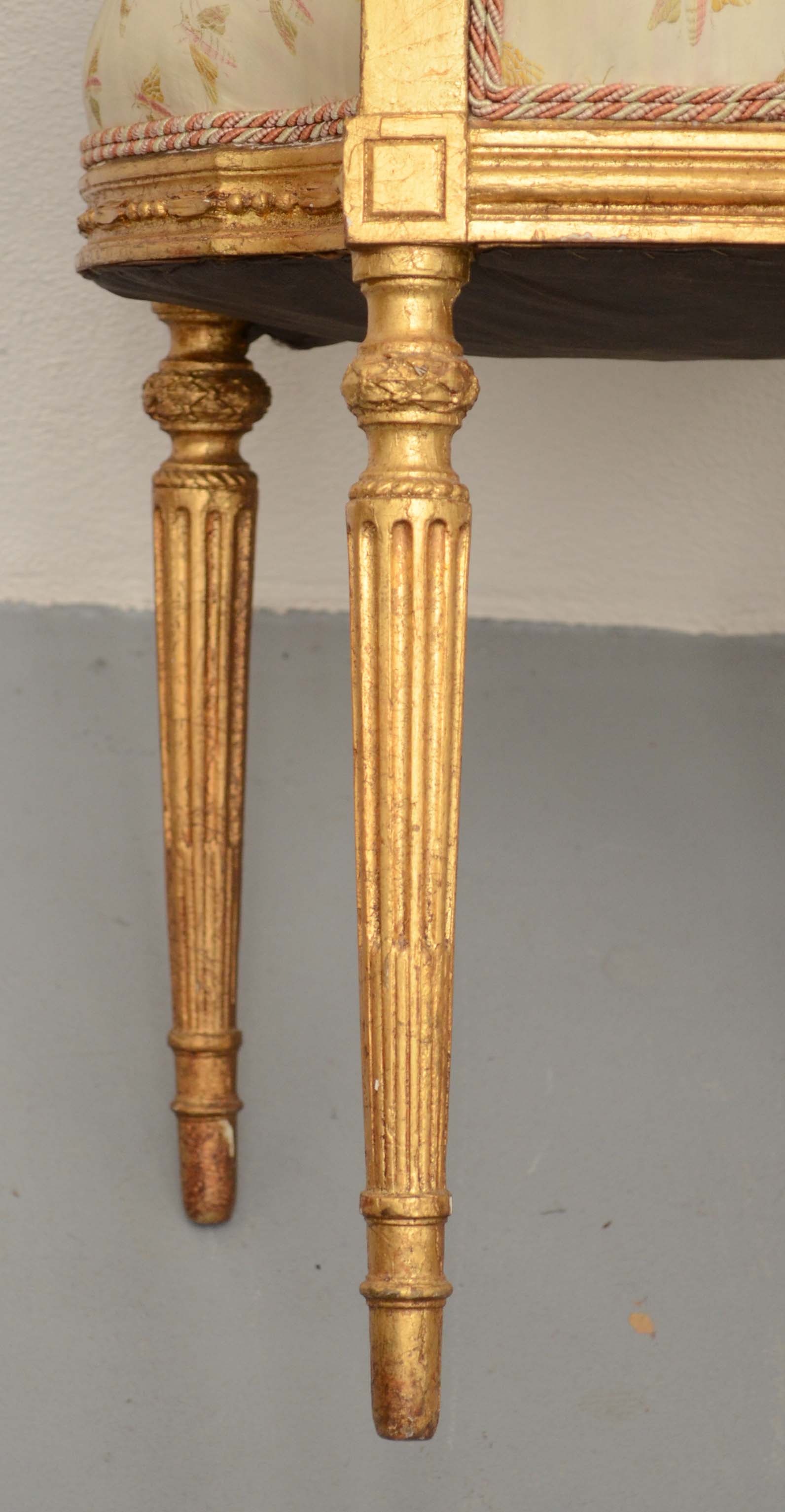 Pair of Louis XVI Style Gilded Side Chairs