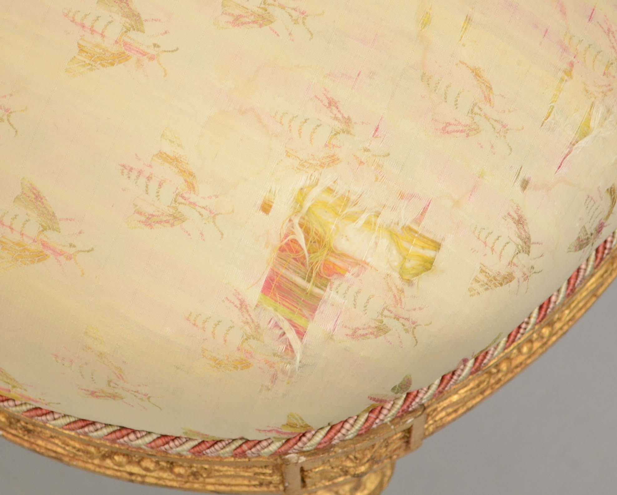 Pair of Louis XVI Style Gilded Side Chairs