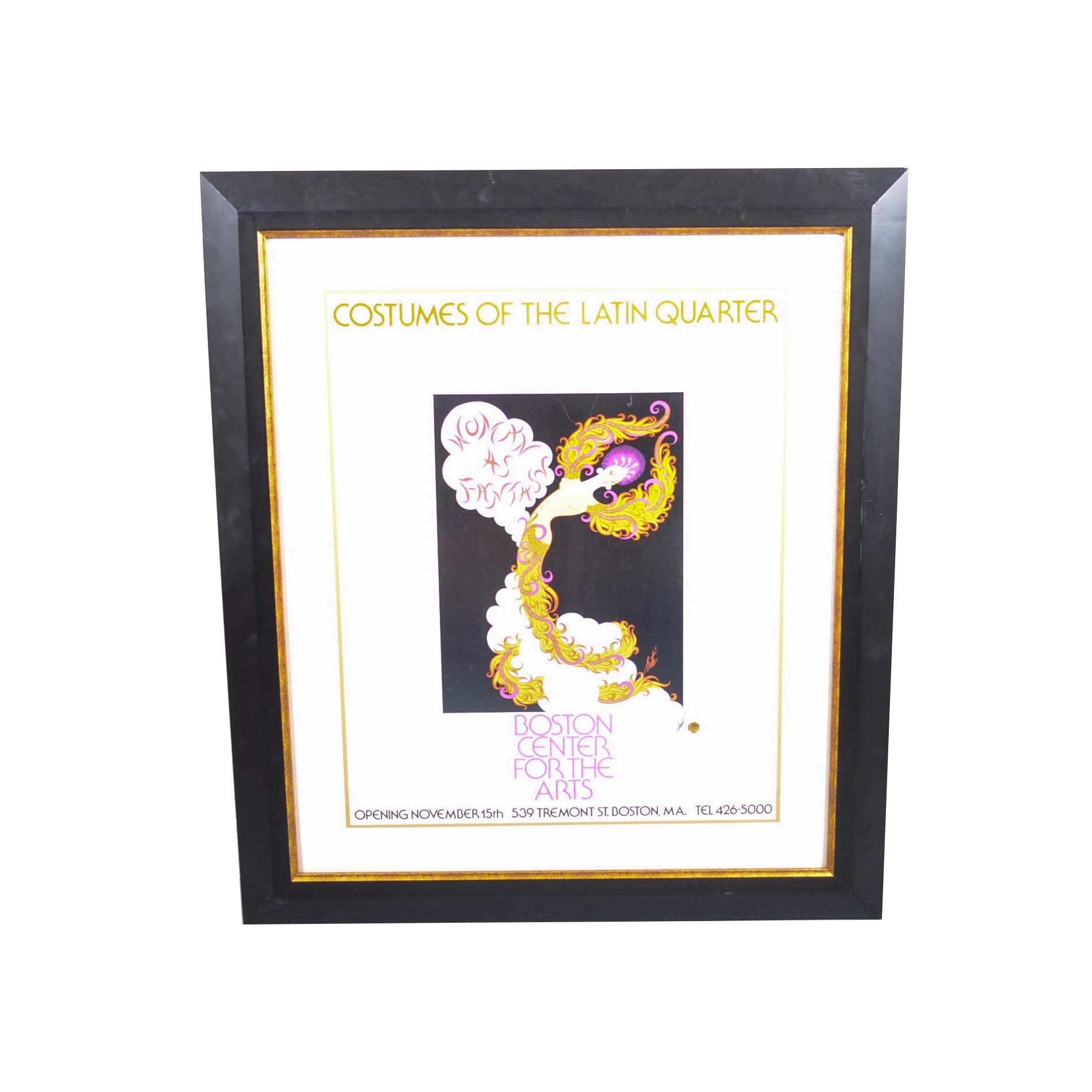 Boston Center for the Arts Exhibition Poster Signed by Erte