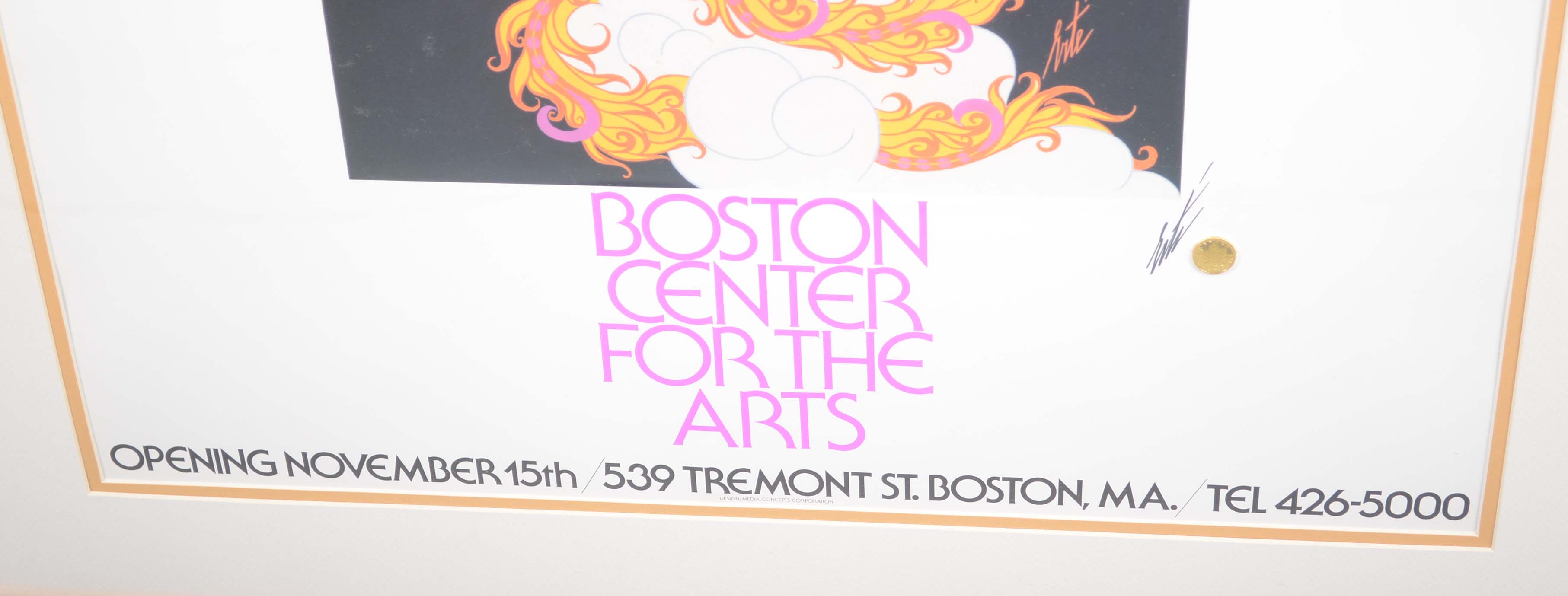 Boston Center for the Arts Exhibition Poster Signed by Erte