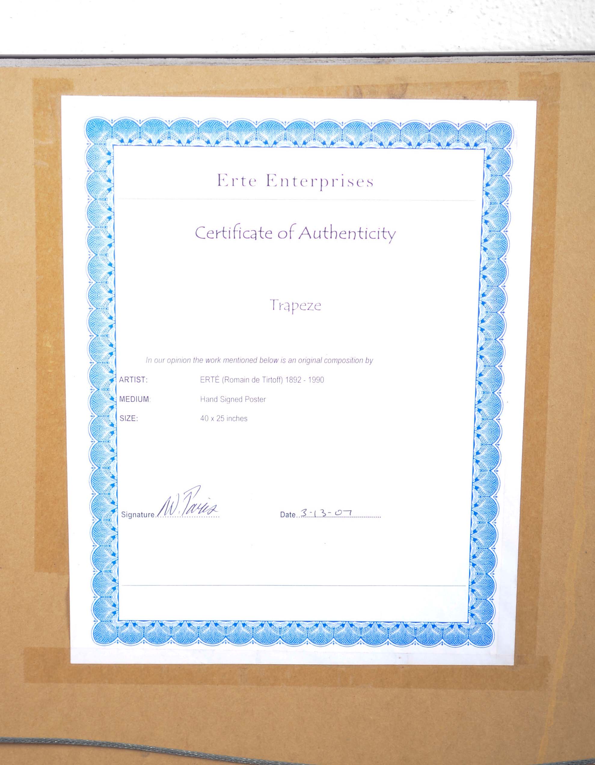 Boston Center for the Arts Exhibition Poster Signed by Erte