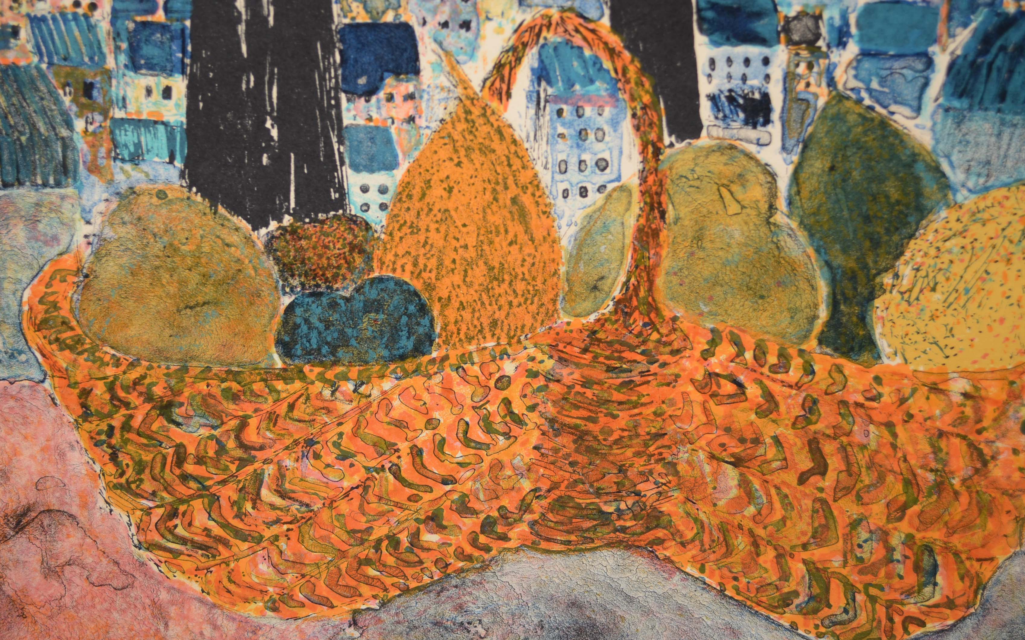 Guy Bardone Color Lithograph "Nature Morte Devant Sacré Coeur"