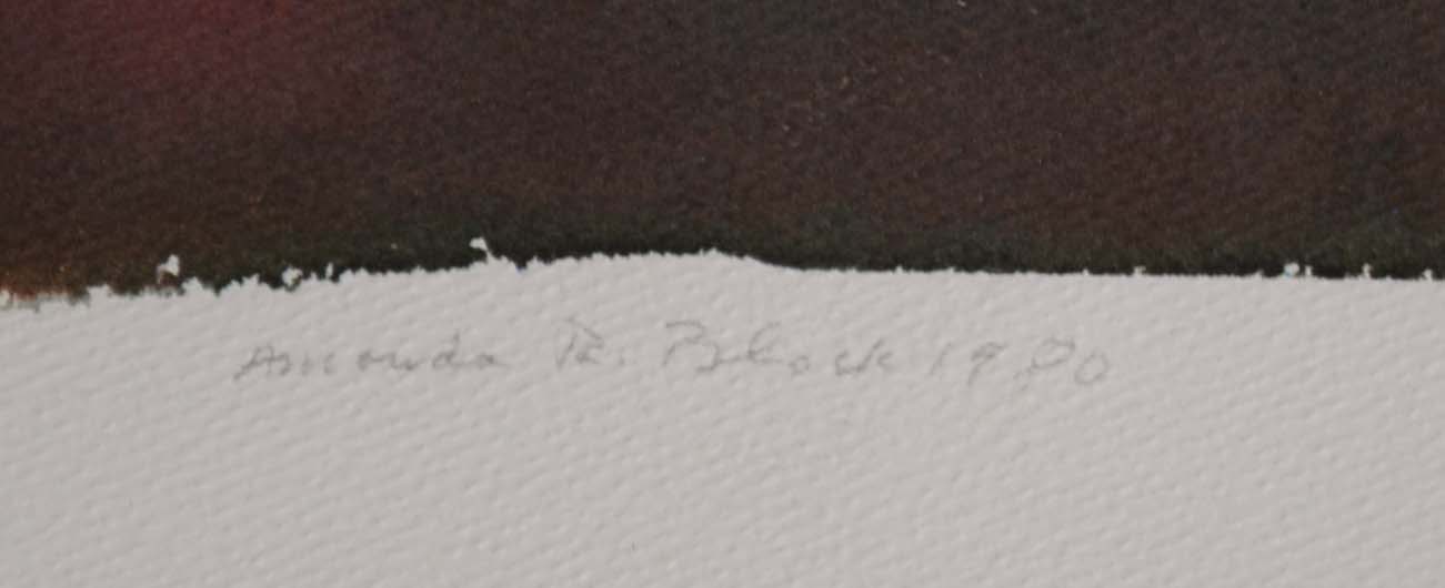 Amanda Block Offset Lithographic Print "Expanding Red"