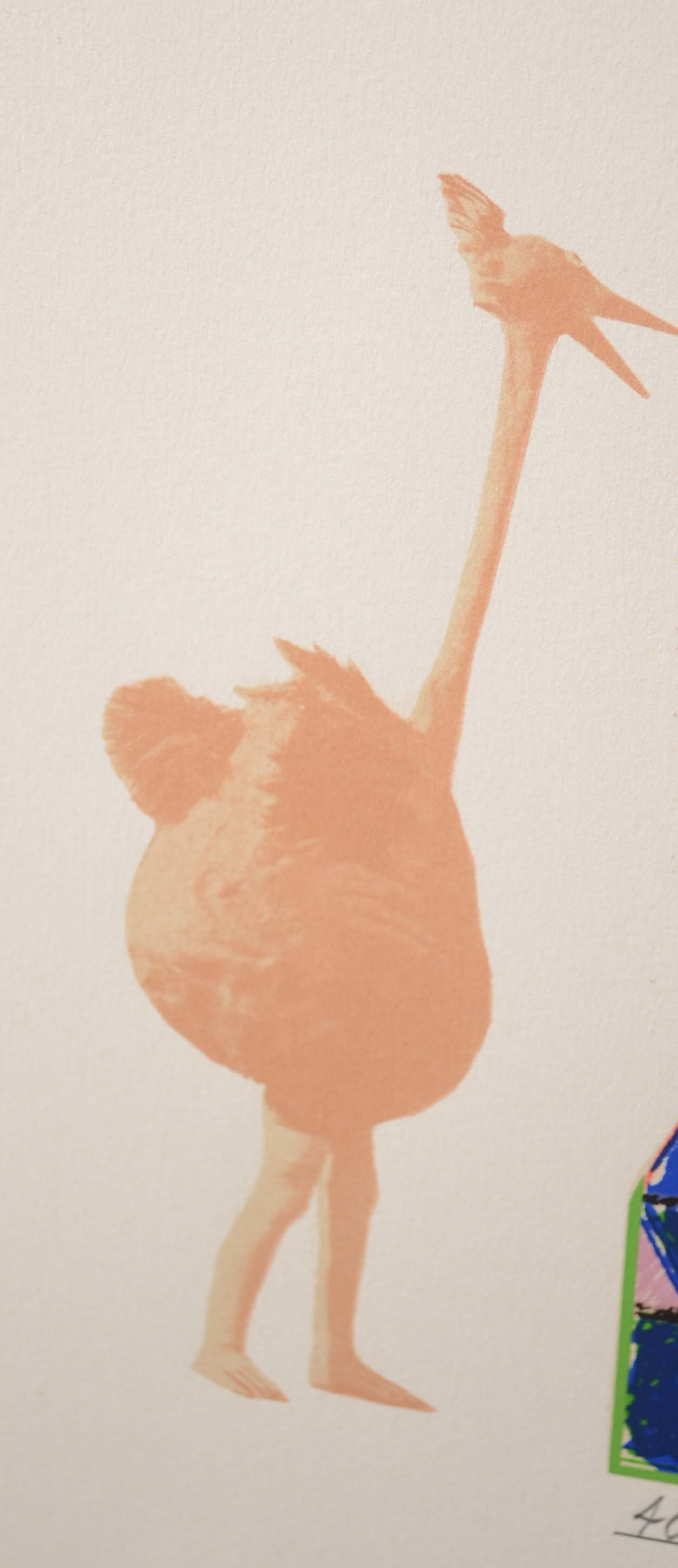 Amanda Block Offset Lithographic Print "Expanding Red"