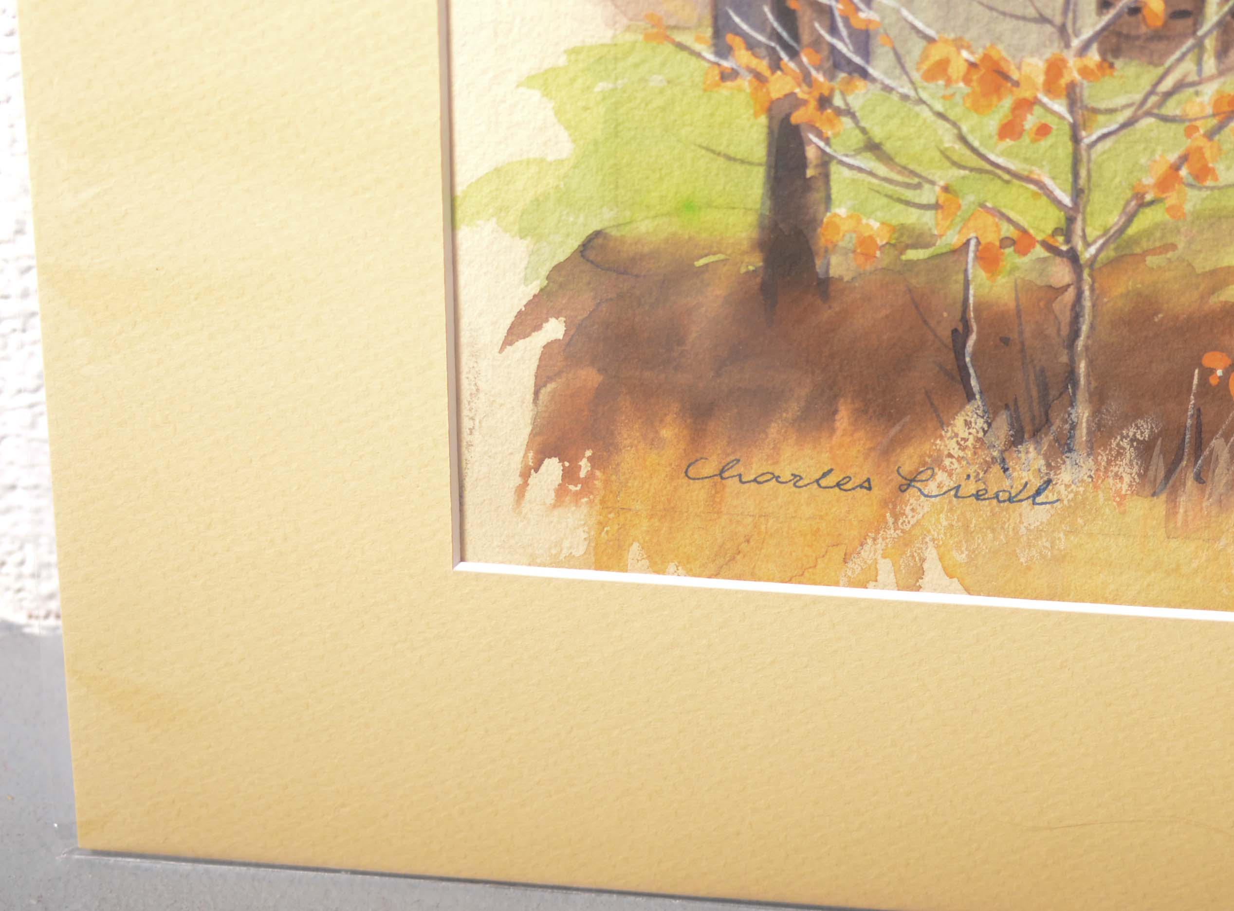 Charles Liedl Watercolor of Rustic Barn