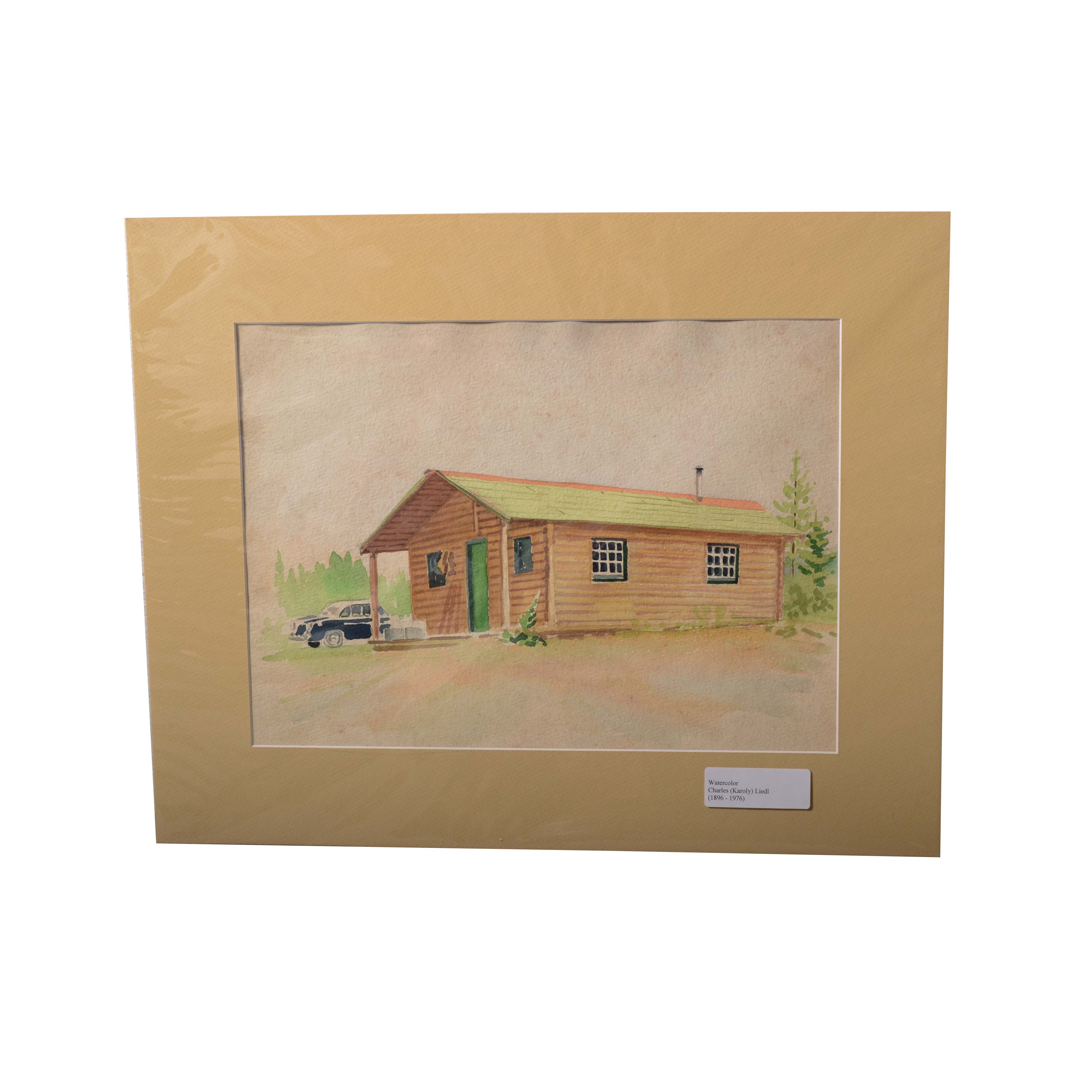 Watercolor of House Attributed to Charles Liedl