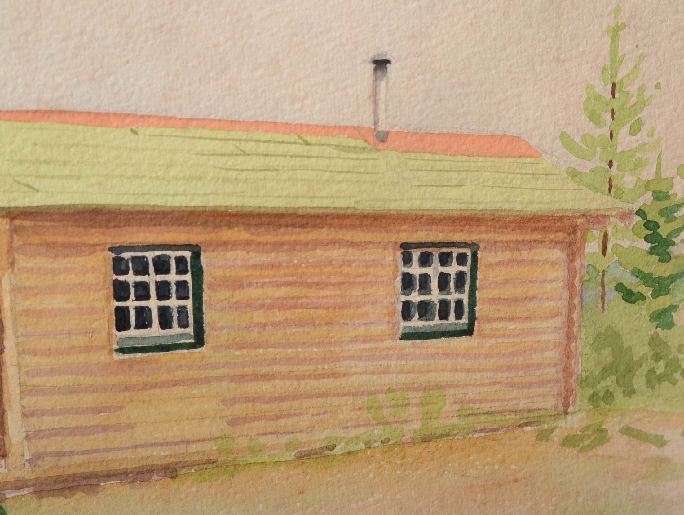 Watercolor of House Attributed to Charles Liedl