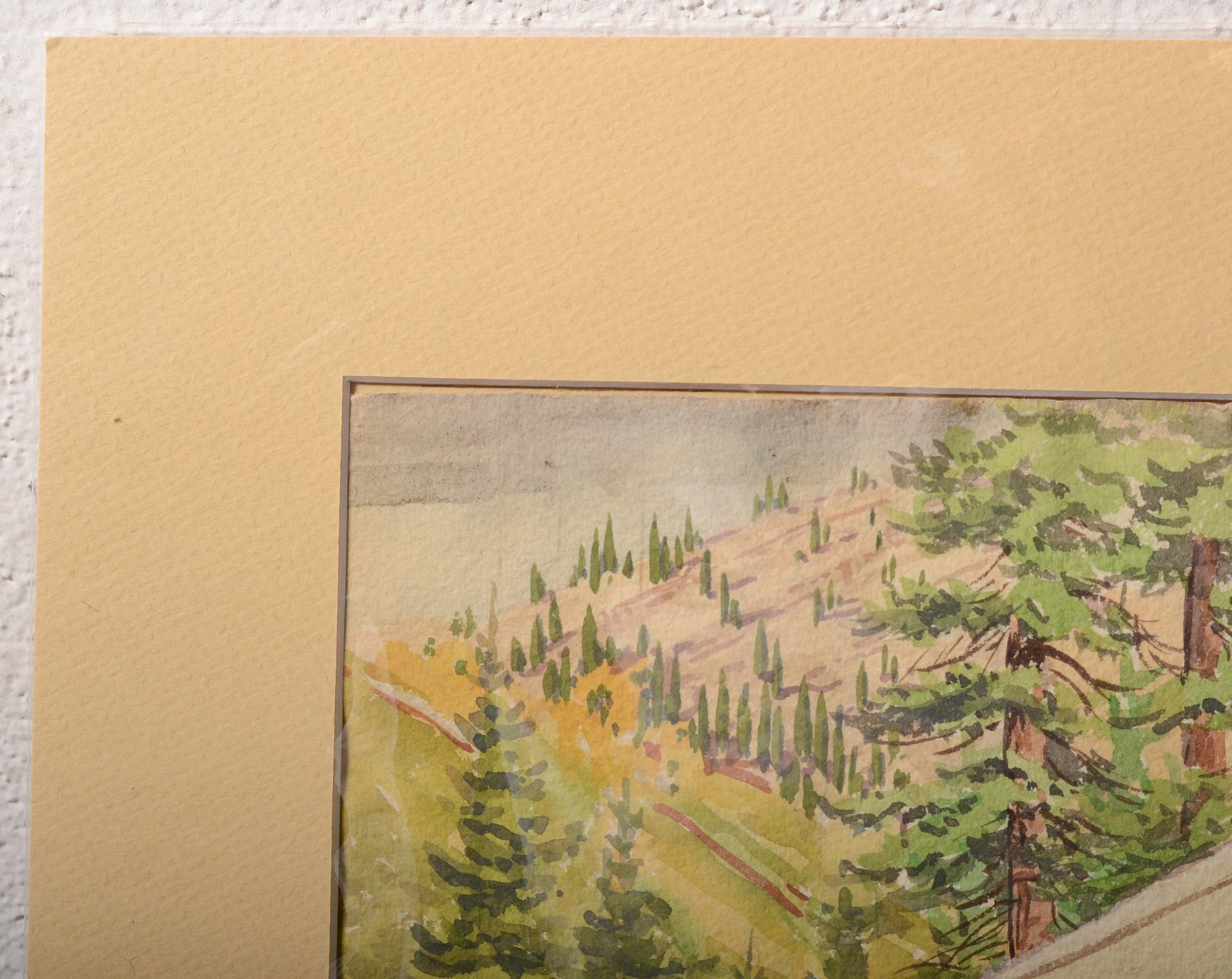 Watercolor of Campsite Attributed to Charles Liedl