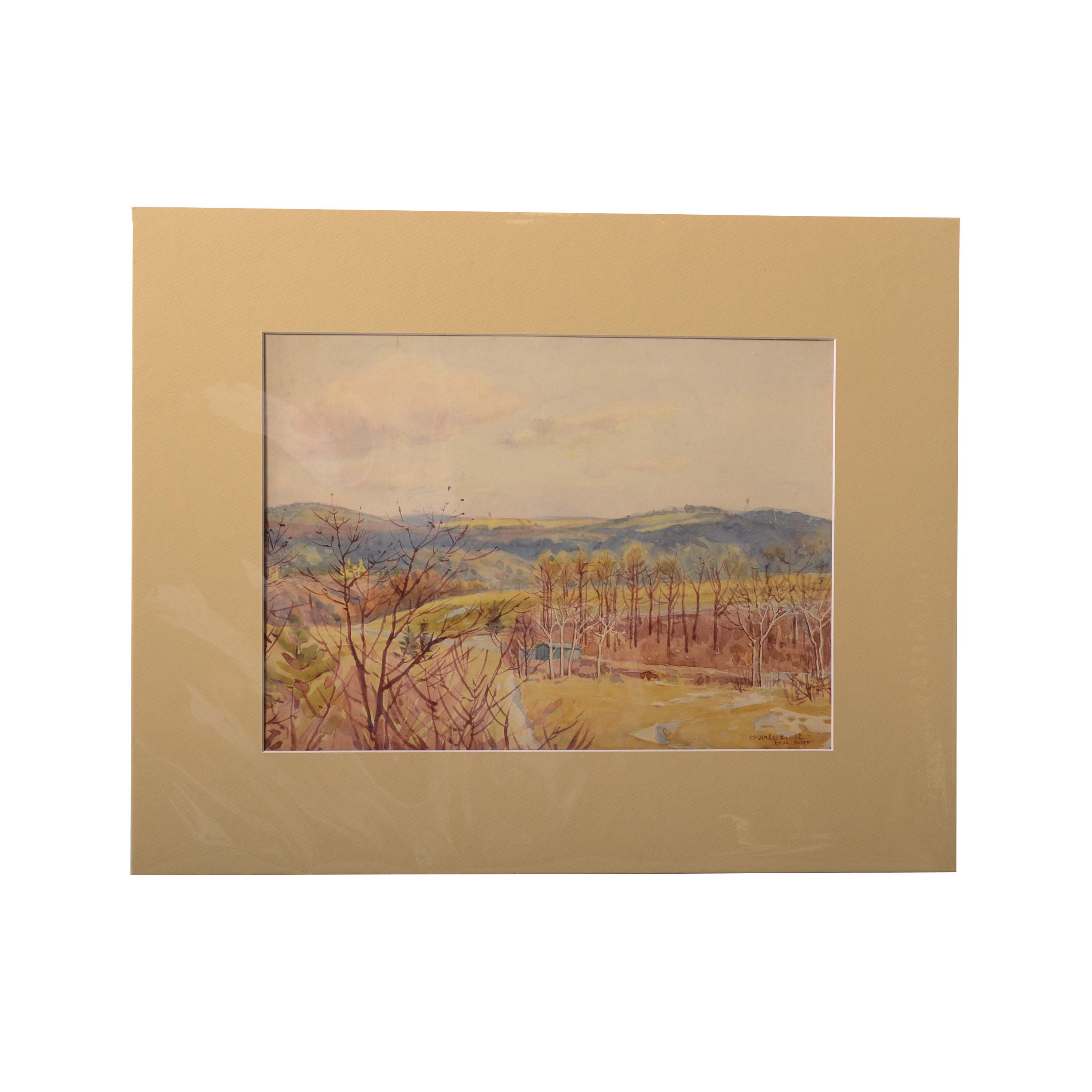 Charles Liedl Watercolor Painting "Briar Cliff"