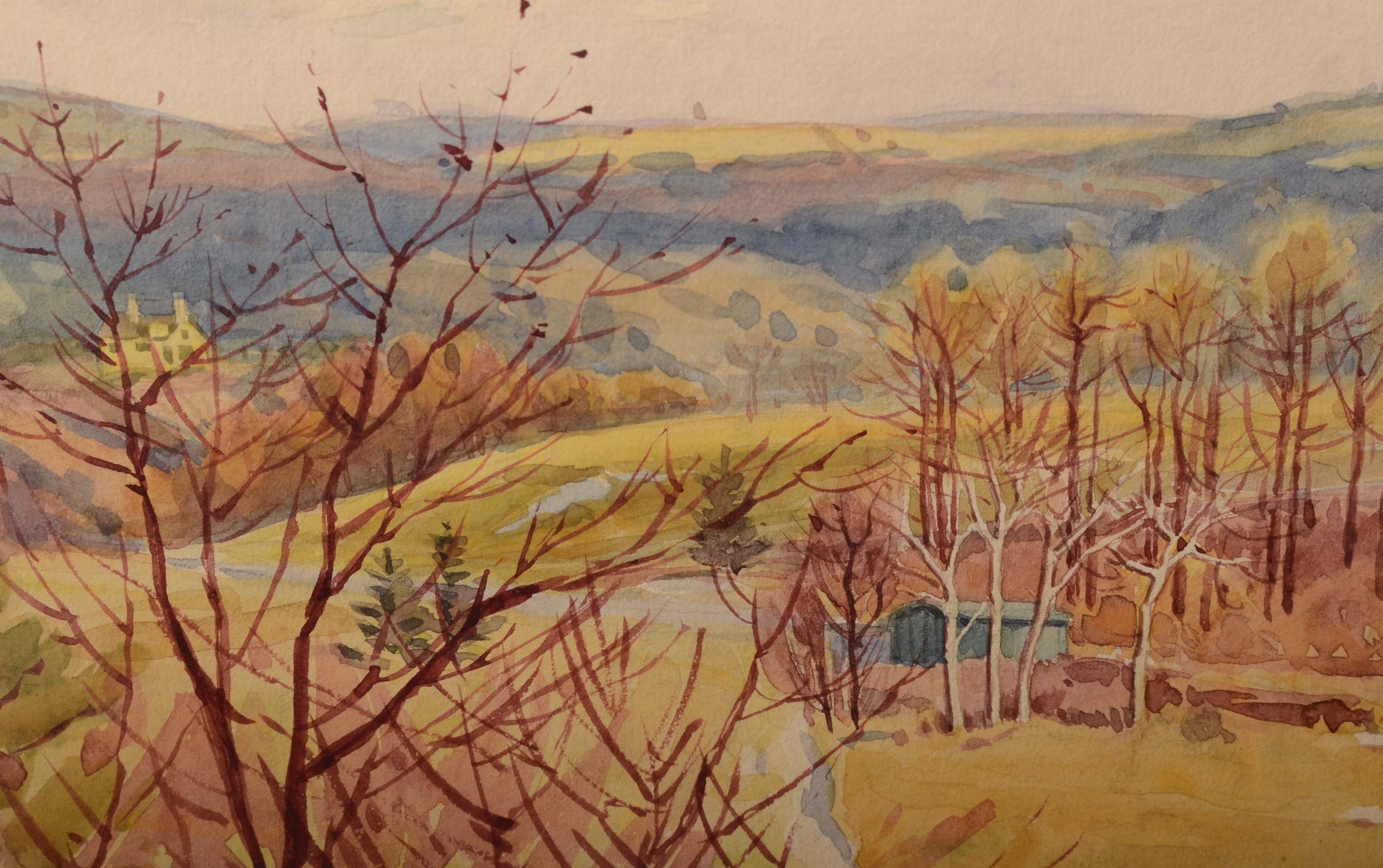 Charles Liedl Watercolor Painting "Briar Cliff"