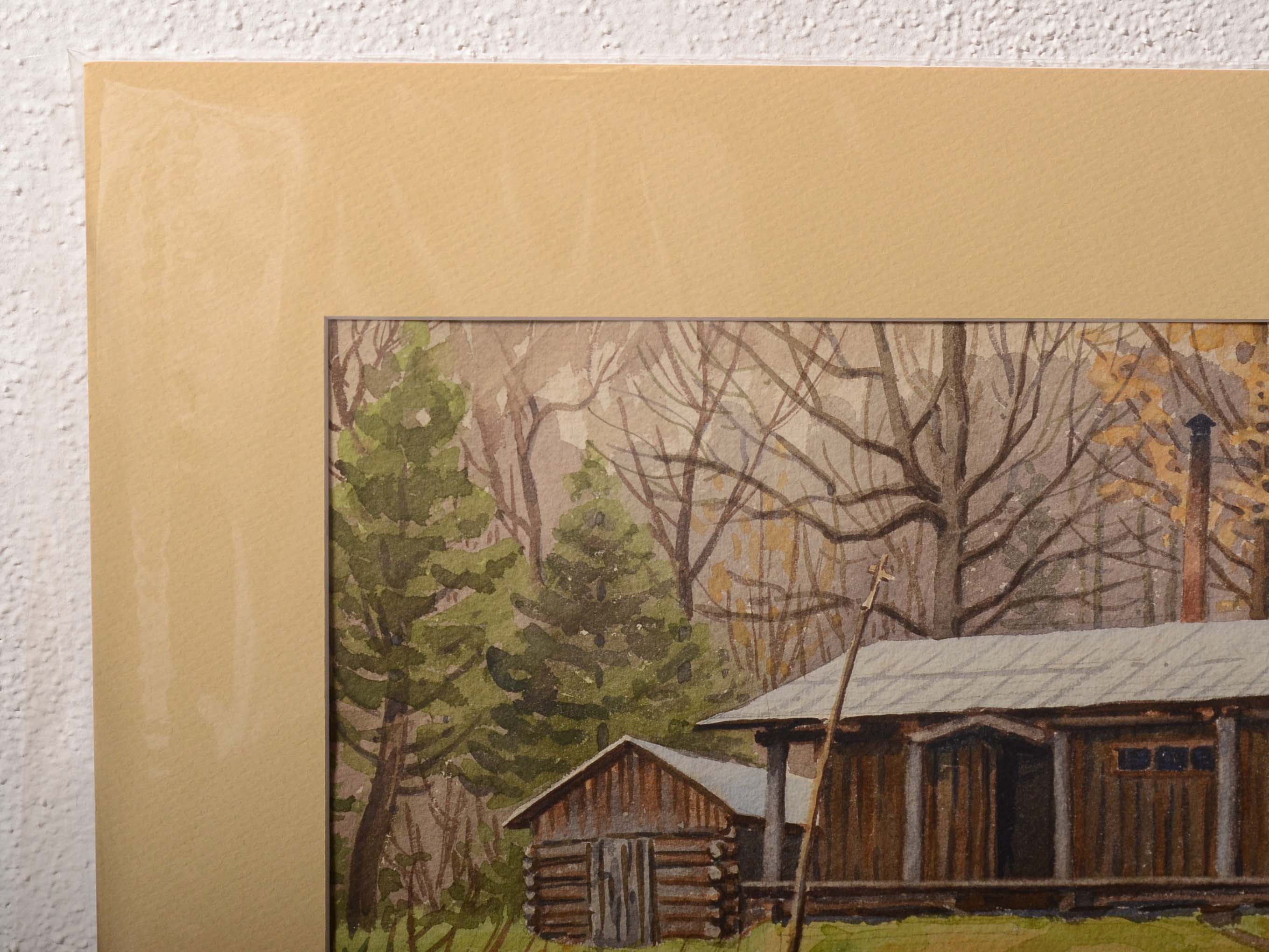 Watercolor Painting of Cabin