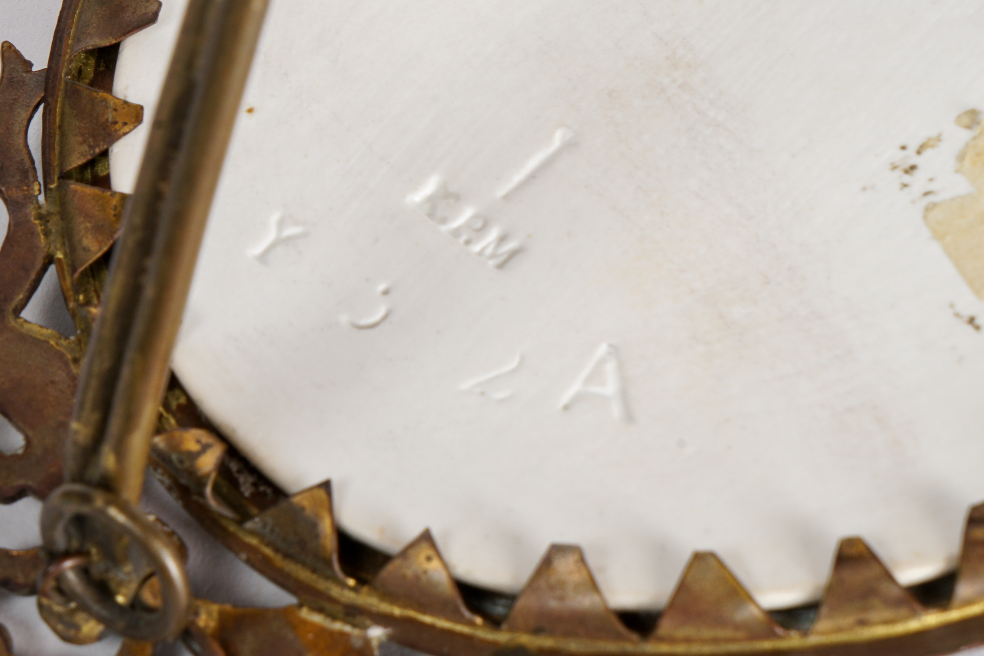 Antique KPM Hand-Painted Porcelain Miniature Portrait of Queen Louise of Prussia