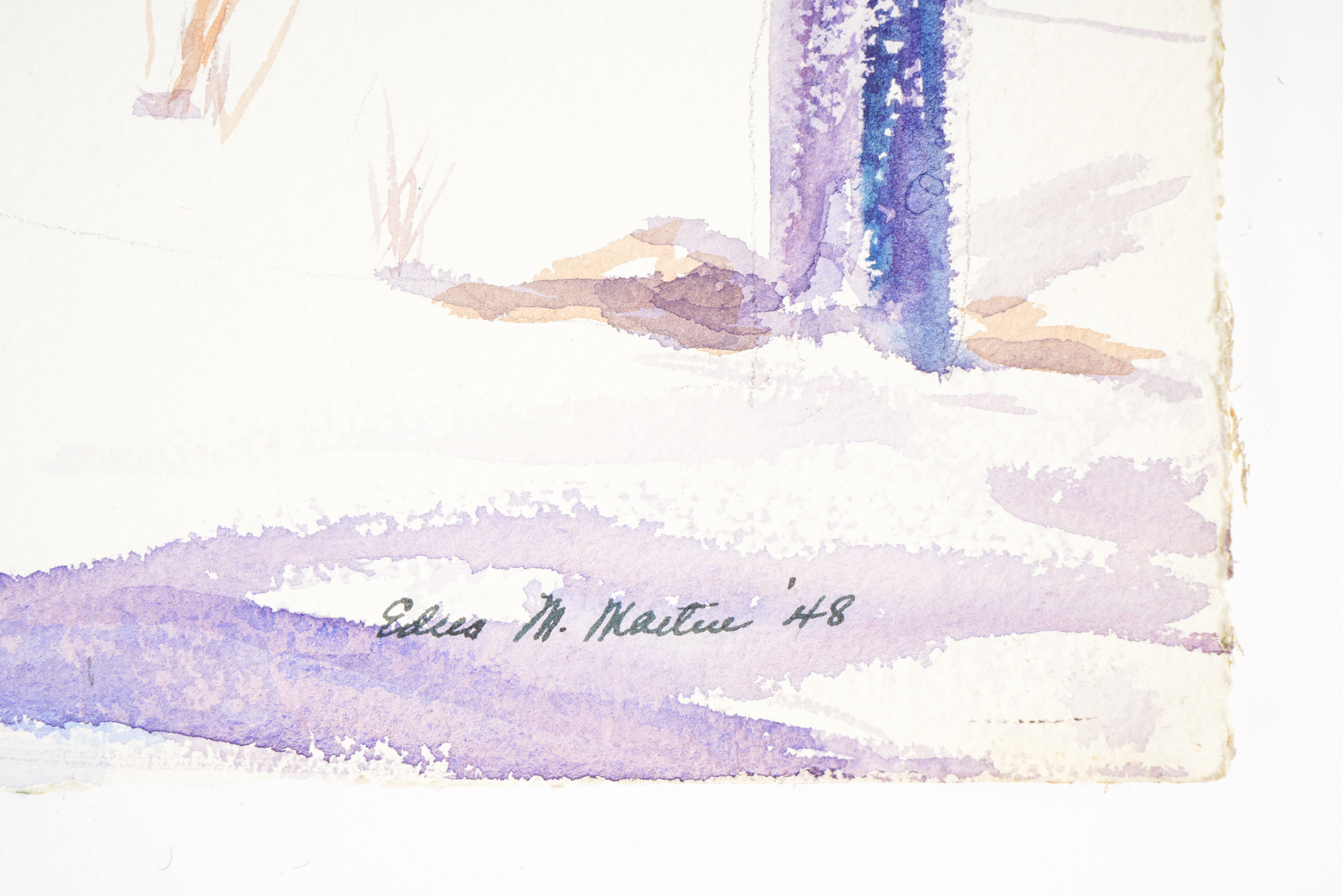 Edna Martin 1948 Watercolor Painting