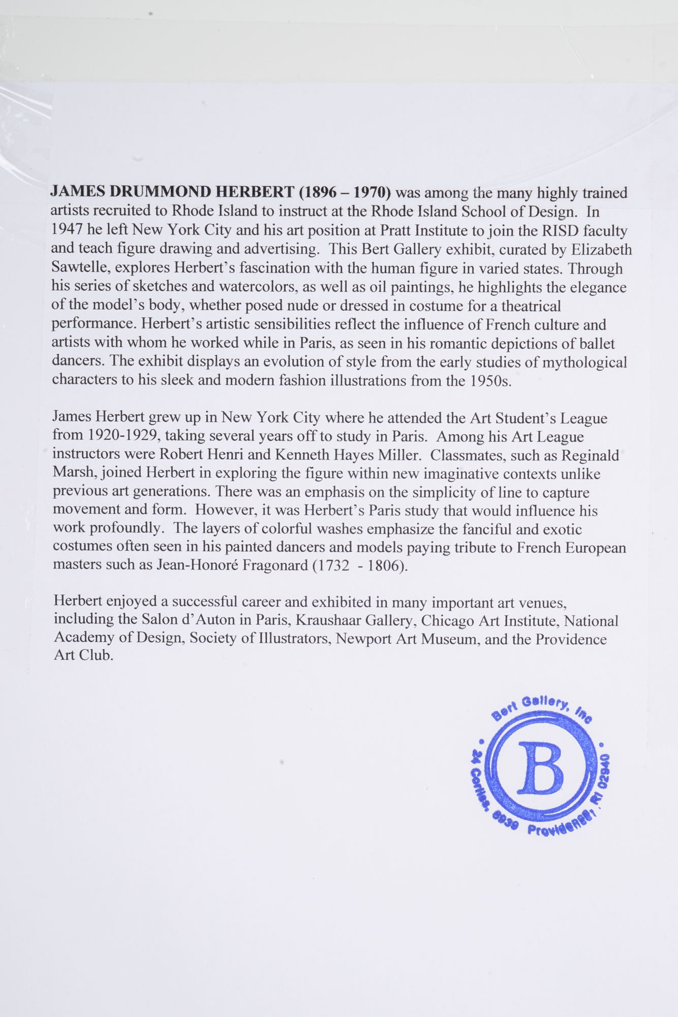 Watercolor Painting Attributed to James Drummond Herbert "Pensive in Blue"