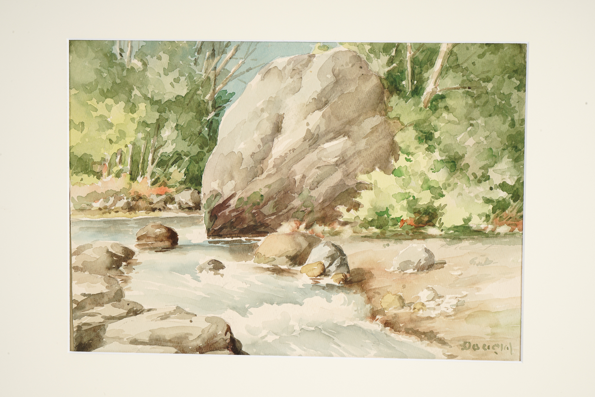 Arthur S. Douglas Watercolor Painting "Running Water"