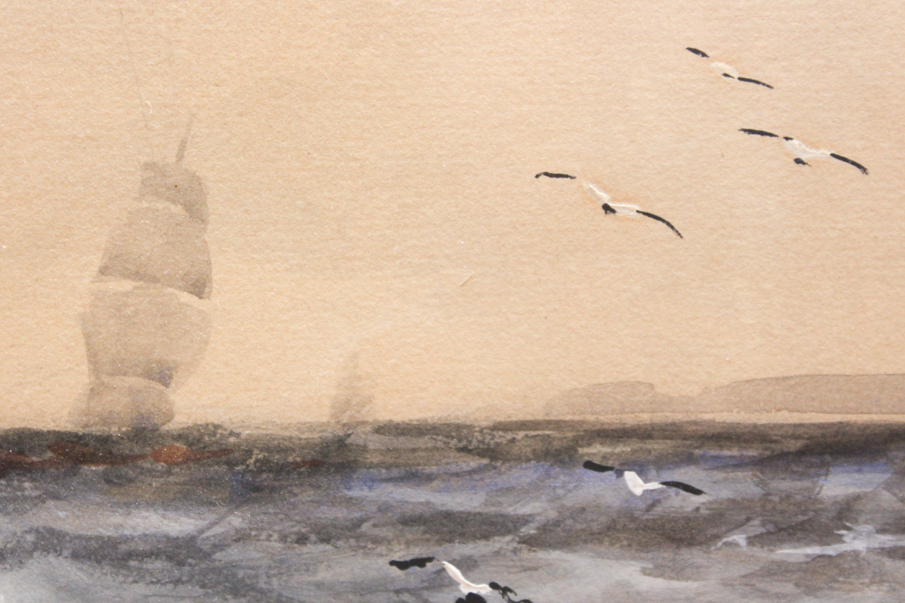 Saint Clair Augustin Mulholland Watercolor and Gouche "Homeward Bound