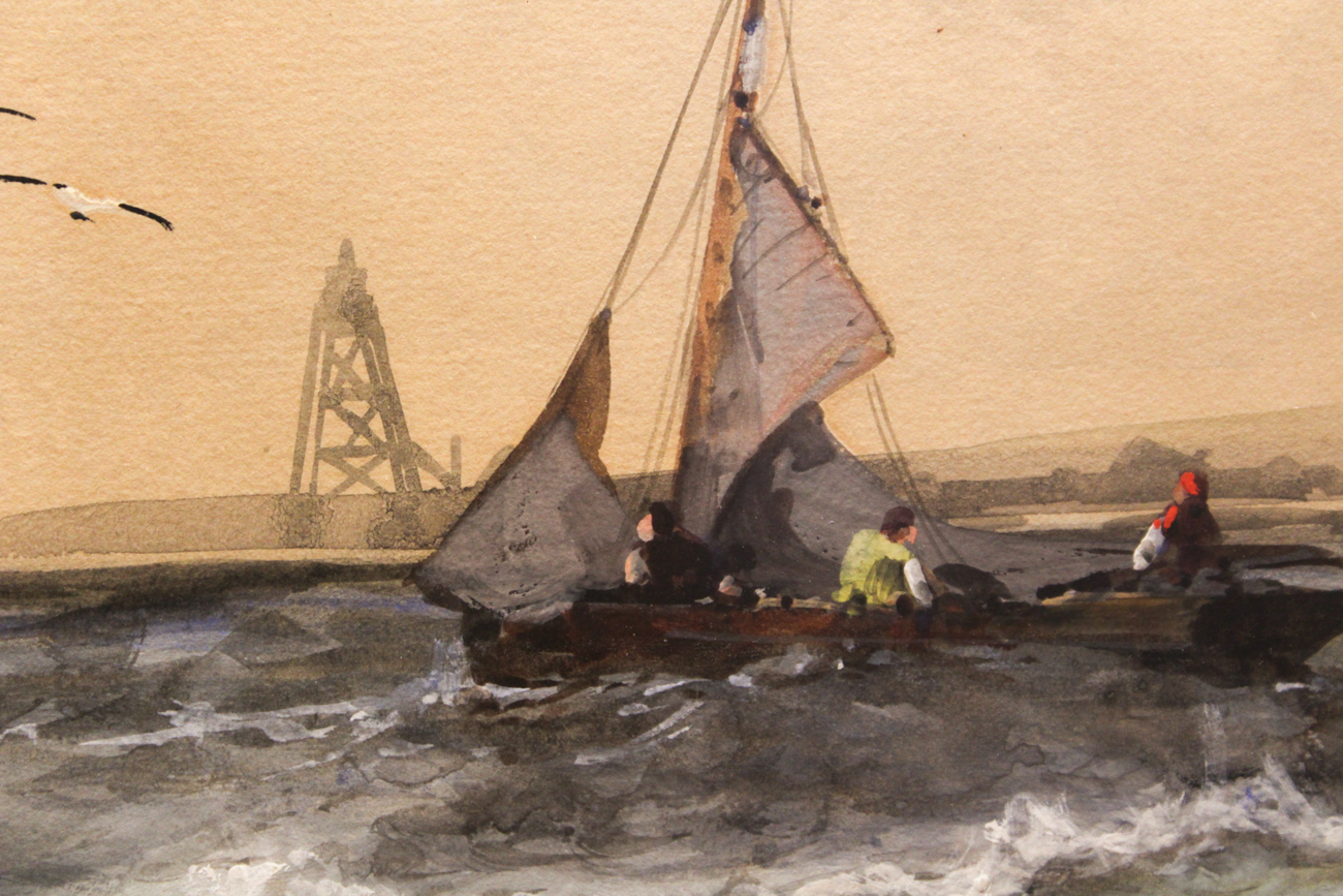 Saint Clair Augustin Mulholland Watercolor and Gouche "Homeward Bound