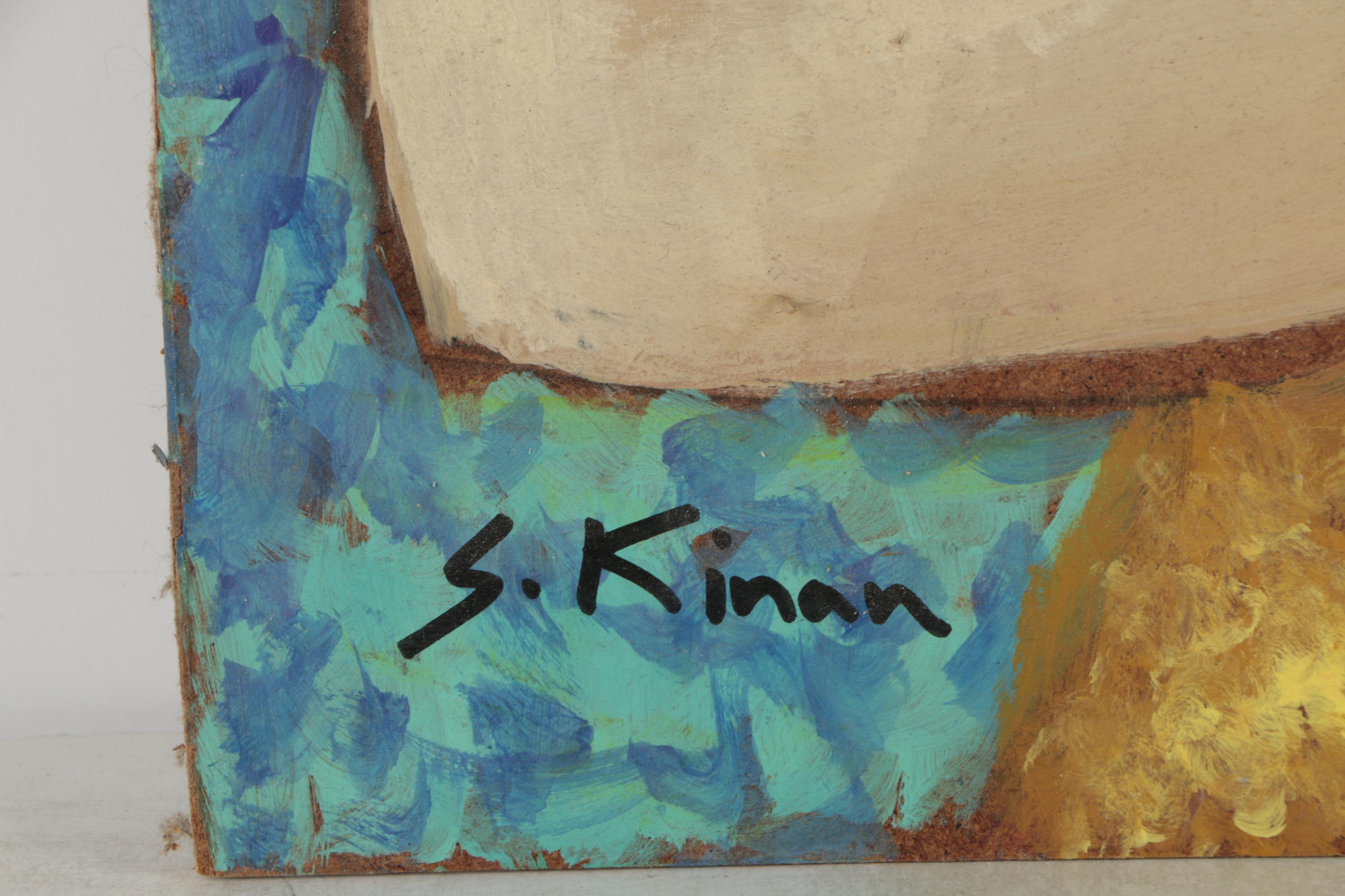 Sarah Kinan Oil Painting of Women with Cat