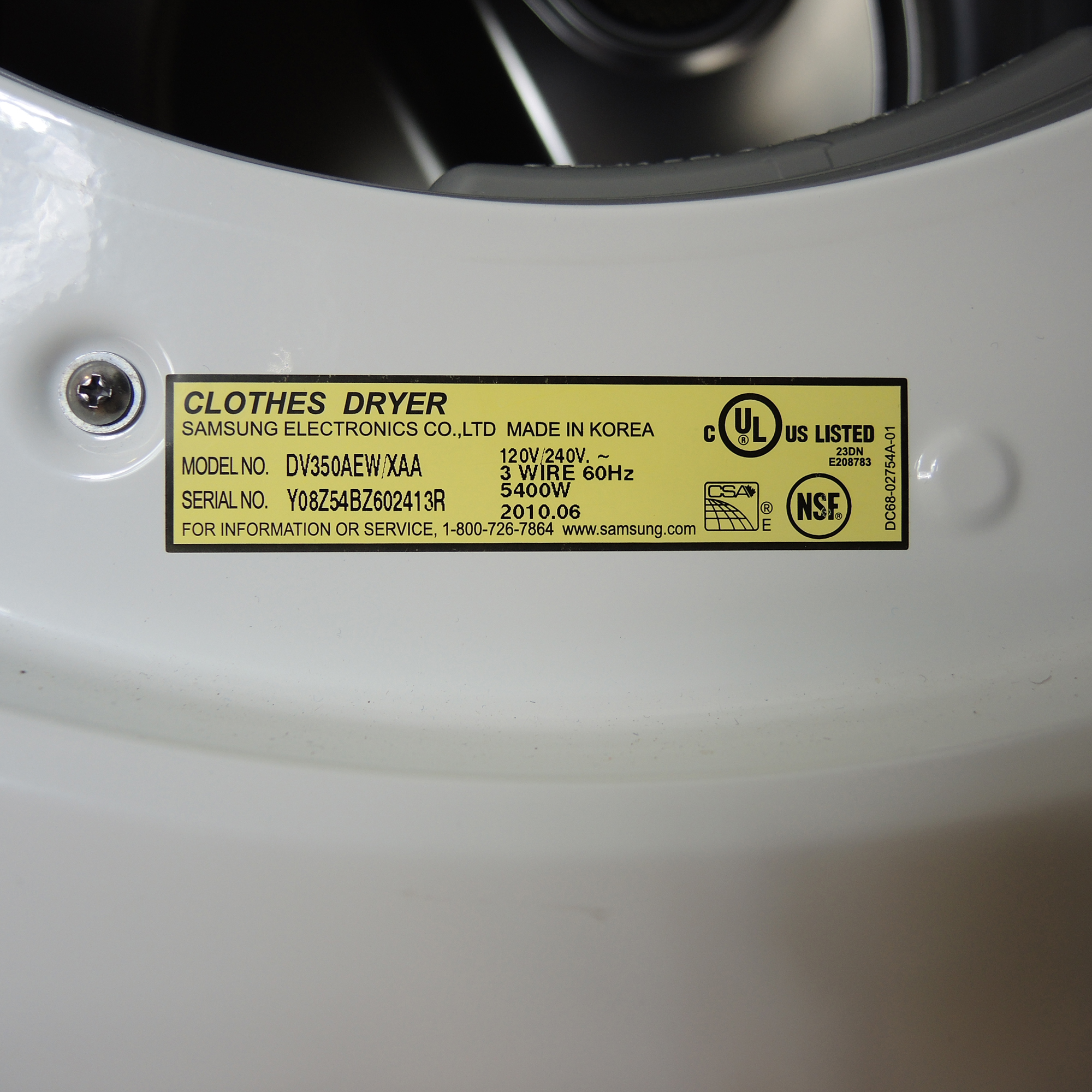 Samsung Steam Dryer