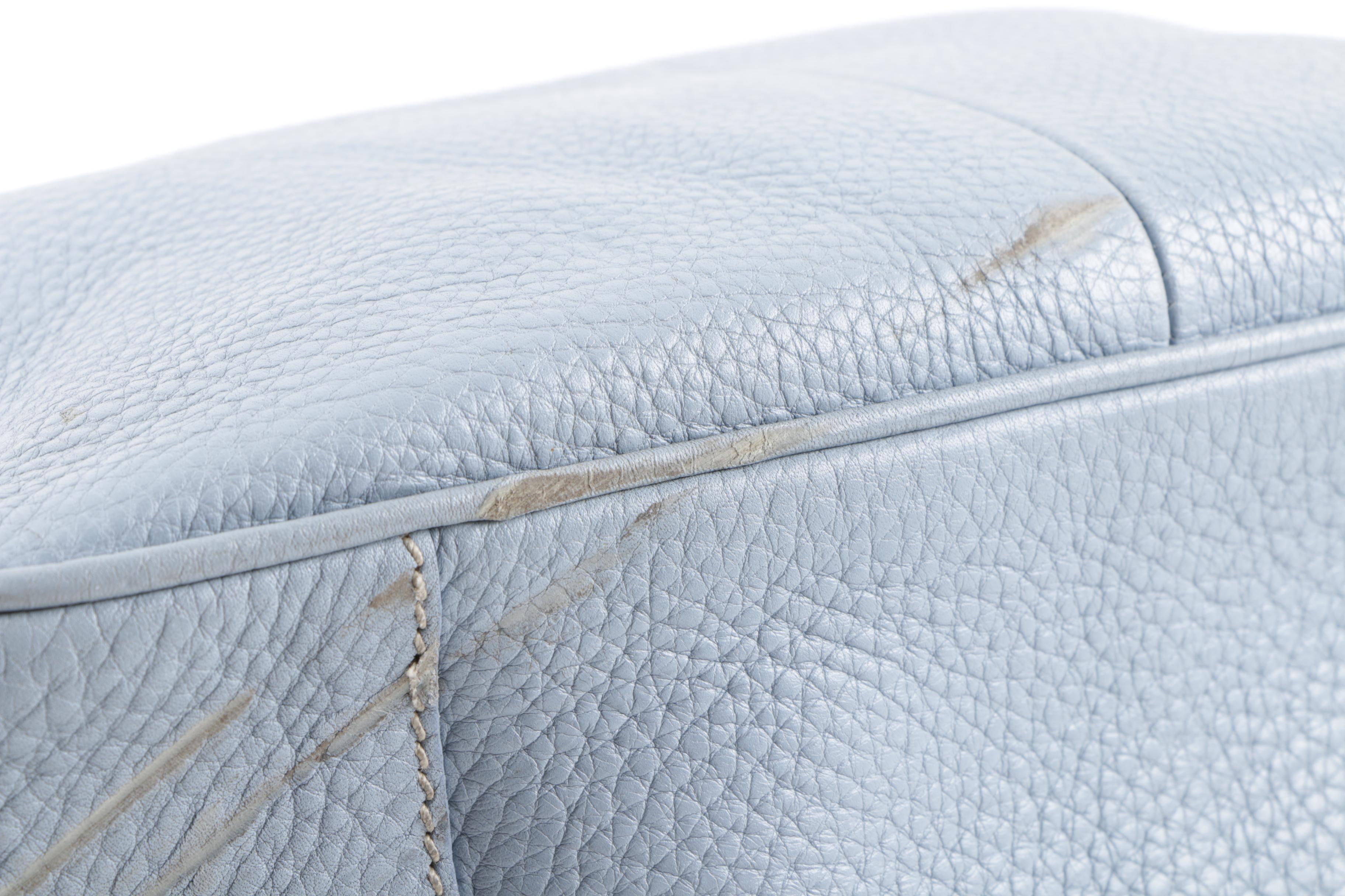 Prada Vitello Daino Blue Handbag