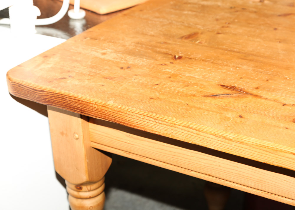 Farmhouse Style Pine Dining Table