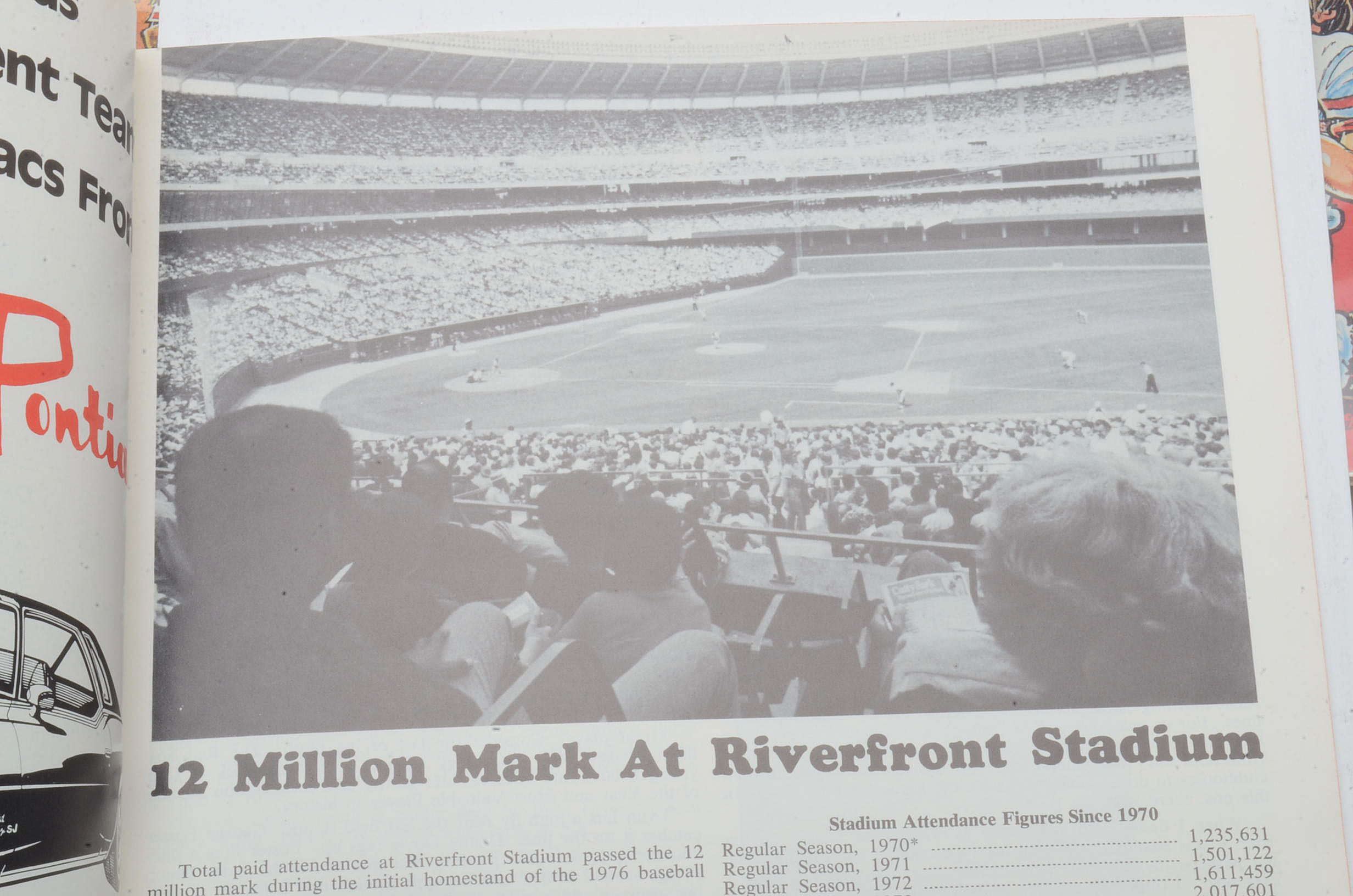 Six 1970s Cincinnati Reds Yearbooks