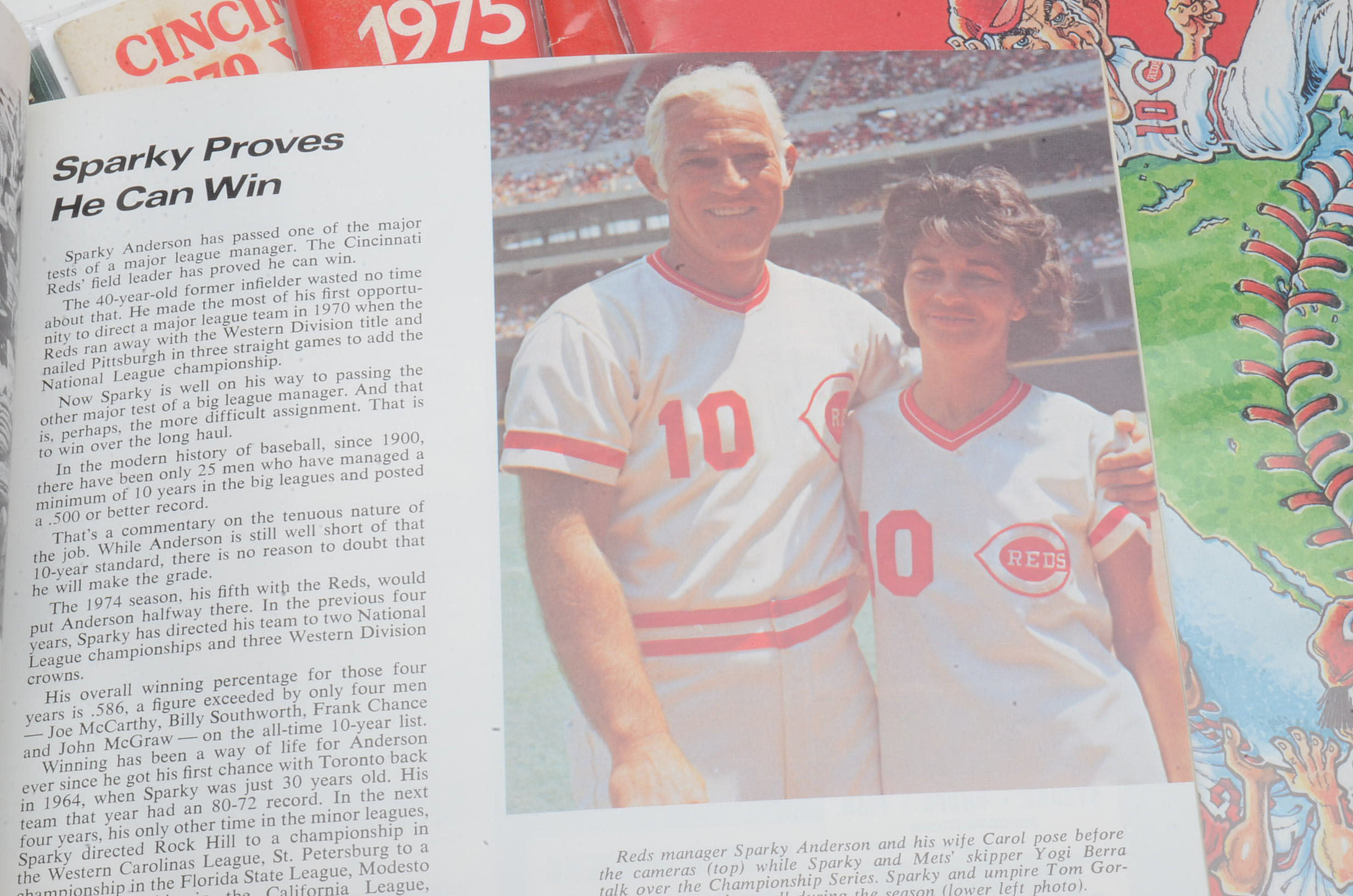 Six 1970s Cincinnati Reds Yearbooks