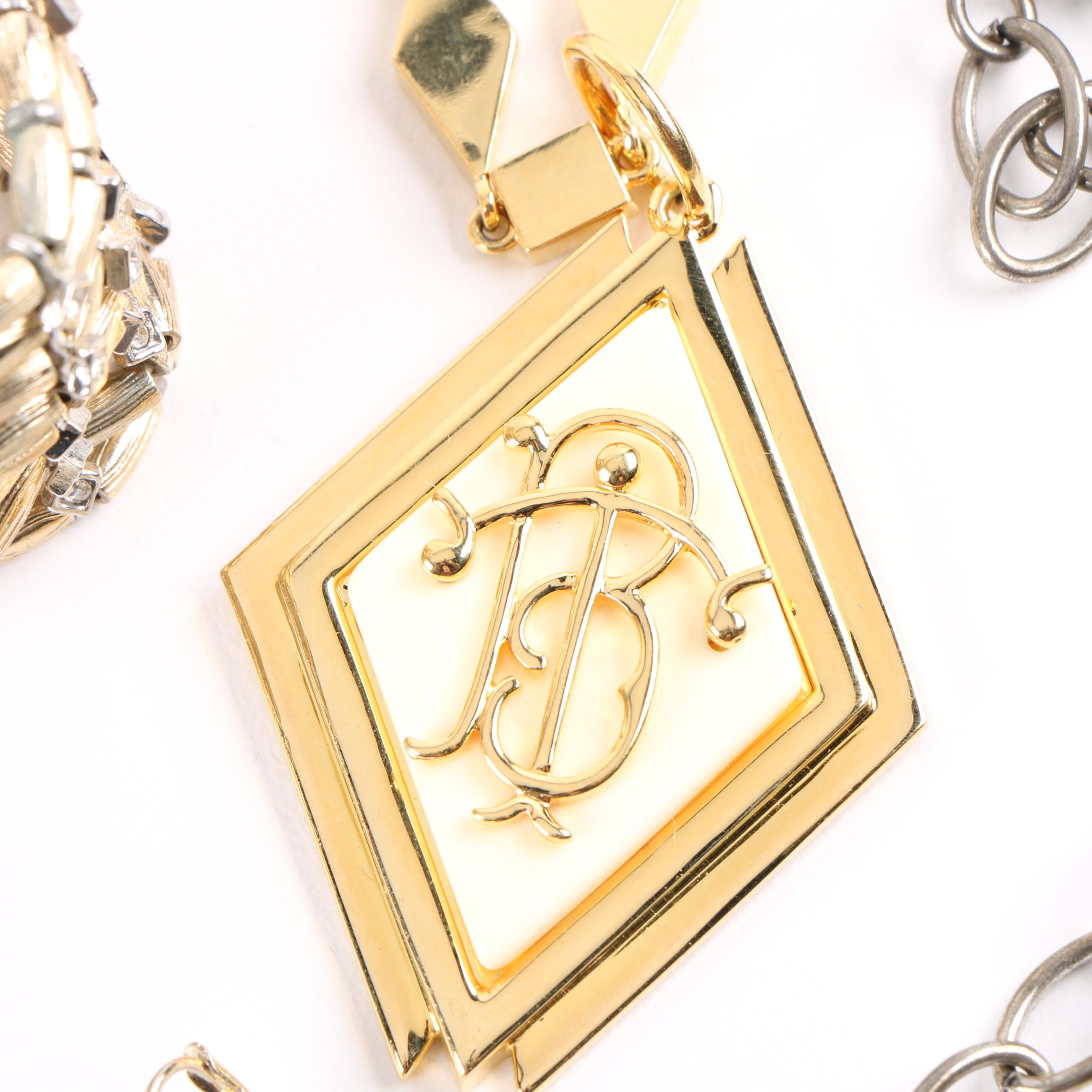 Gold Toned Jewelry Selection Including Troy Burch