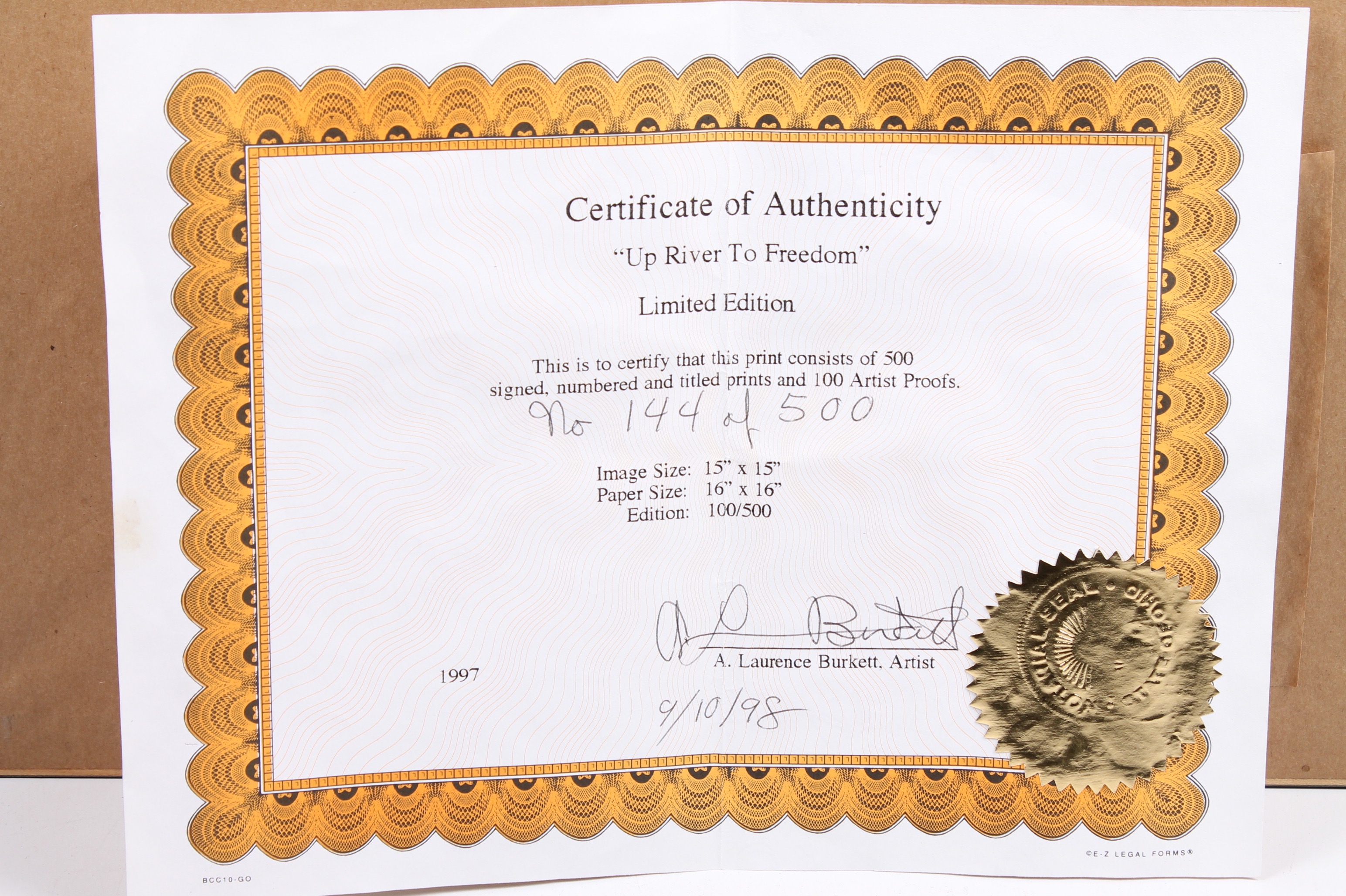 Albert Laurence Burkett Limited Edition Offset Lithograph