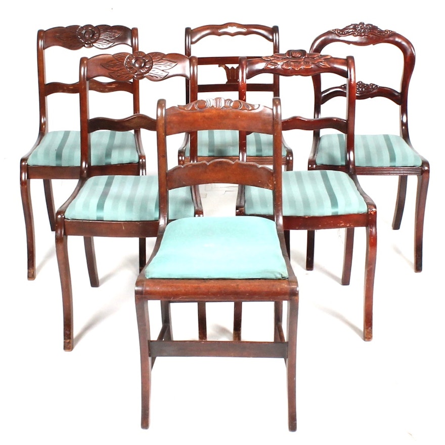 Six Vintage Mahogany Dining Chairs