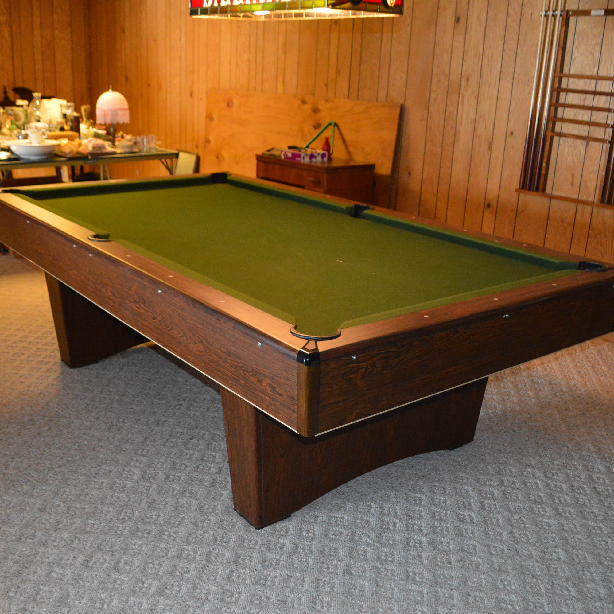 Vintage Steepleton Billiards Table with Accessories