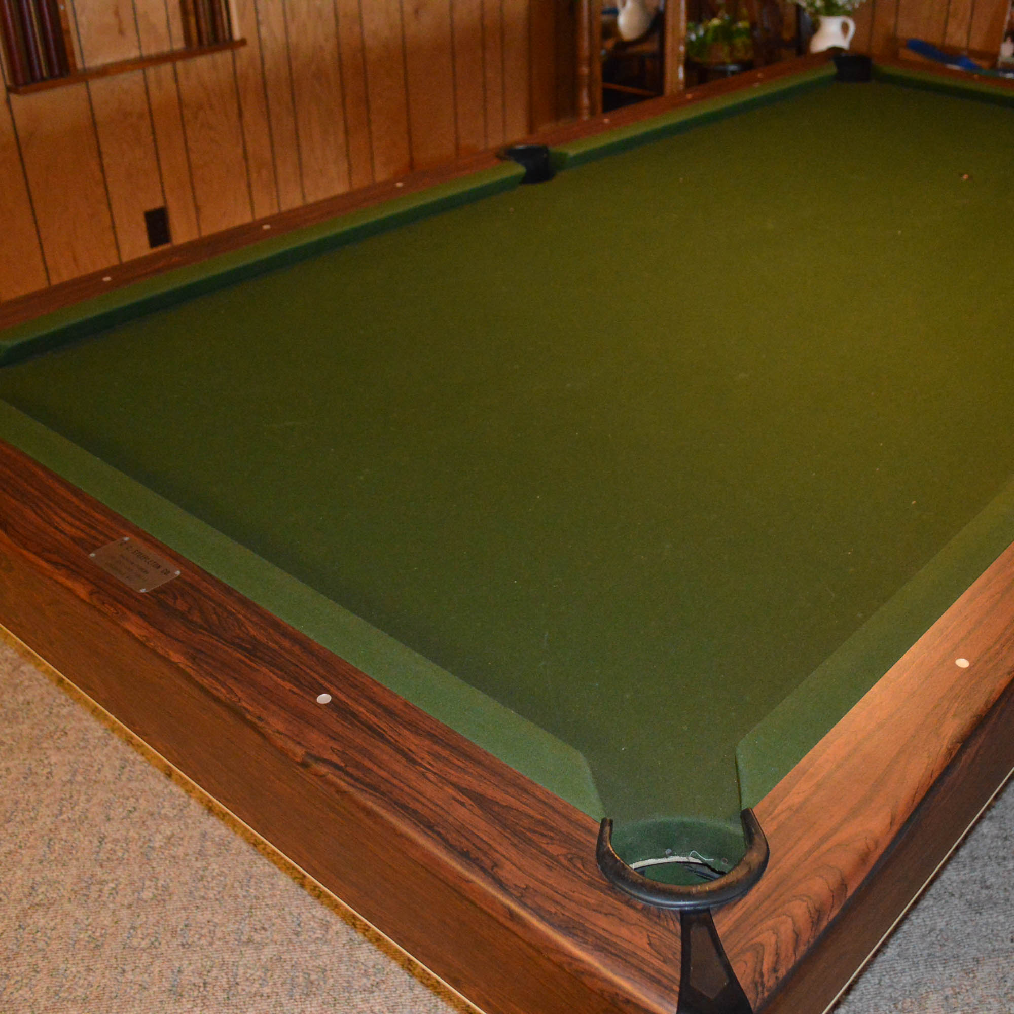 Vintage Steepleton Billiards Table with Accessories