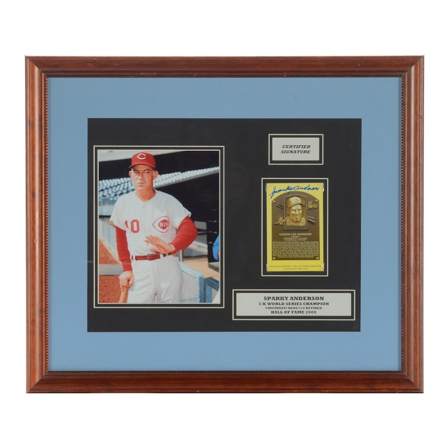 Sparky Anderson Signed Display  COA