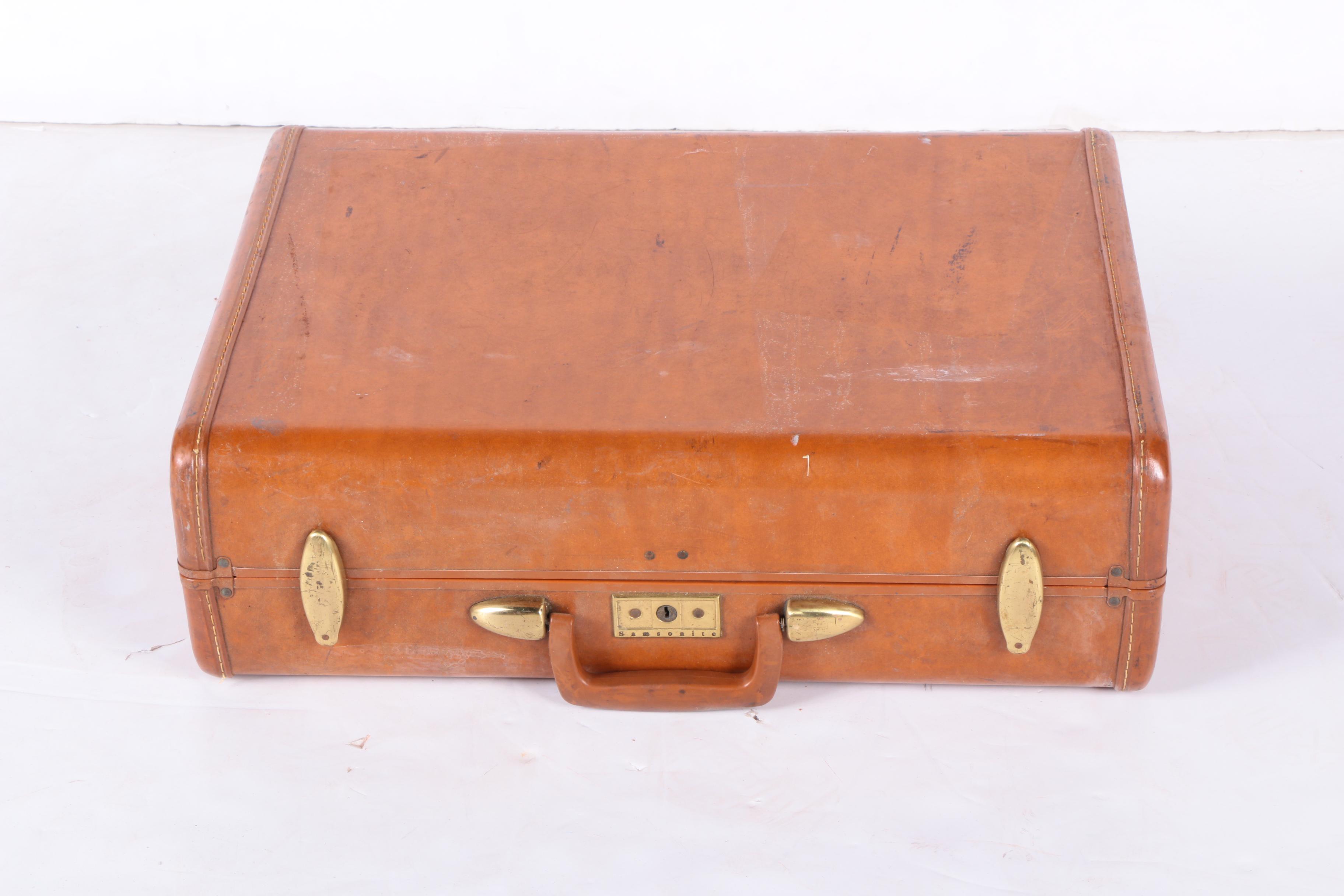 Vintage Leather Suitcases Including Carson and Samsonite