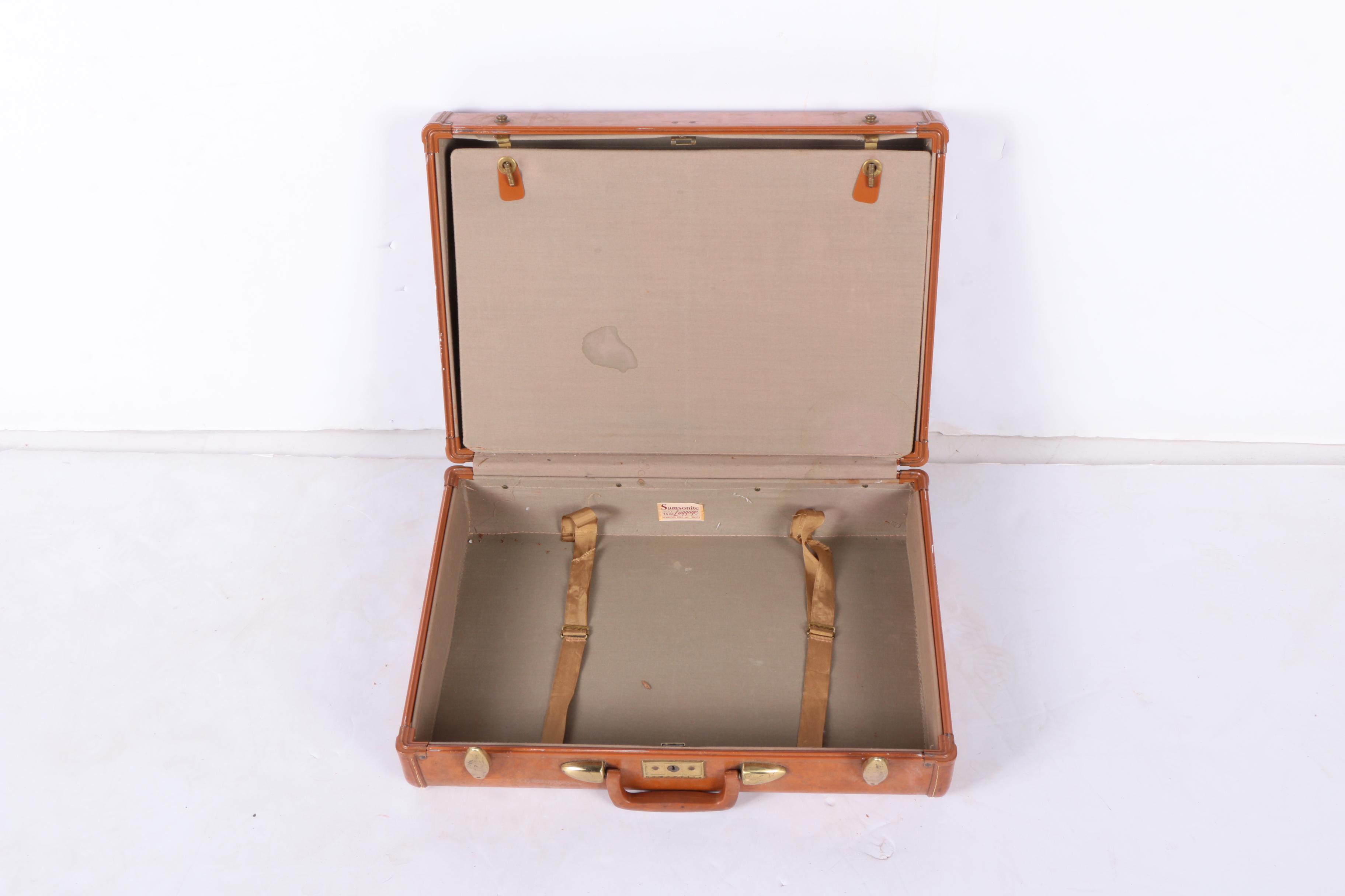 Vintage Leather Suitcases Including Carson and Samsonite