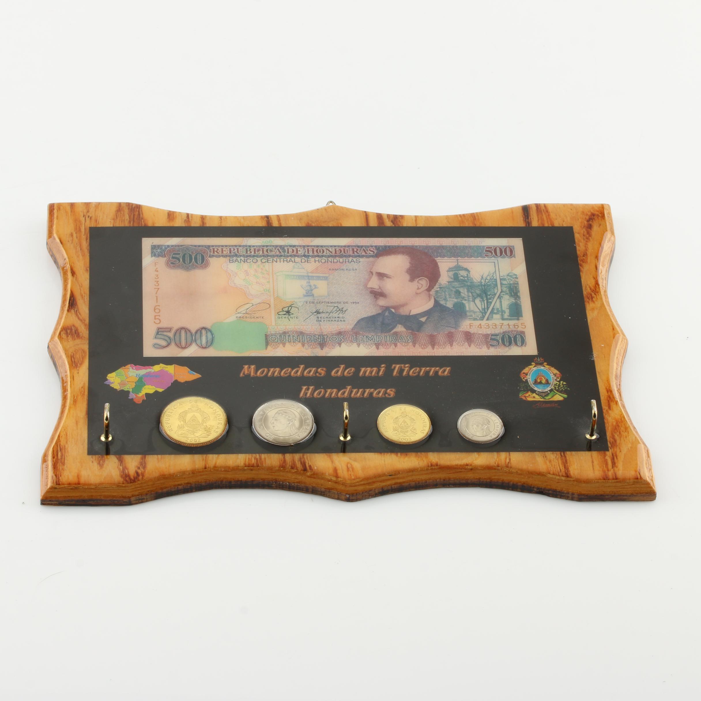 Honduras Coin and Currency Key Hook Plaque