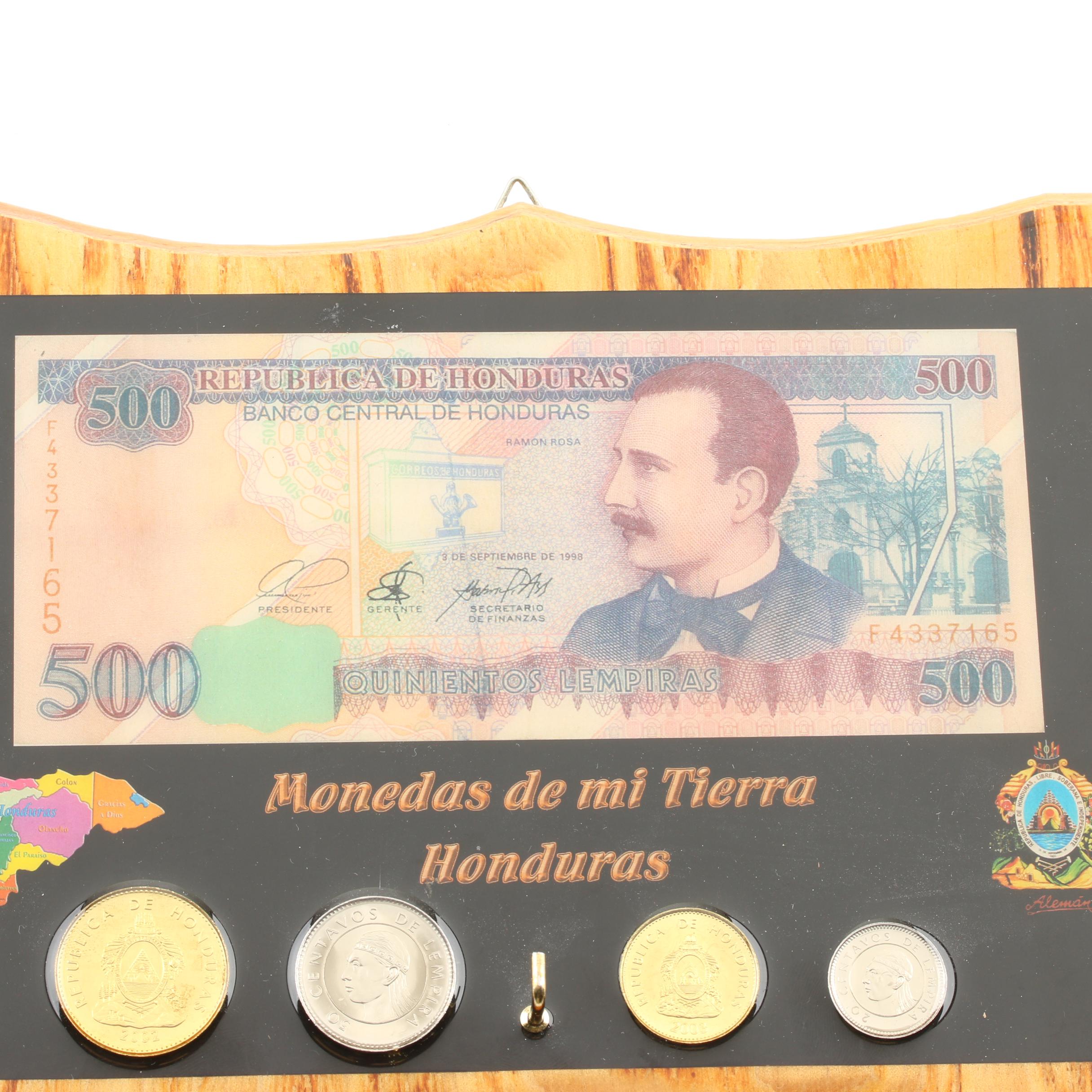 Honduras Coin and Currency Key Hook Plaque