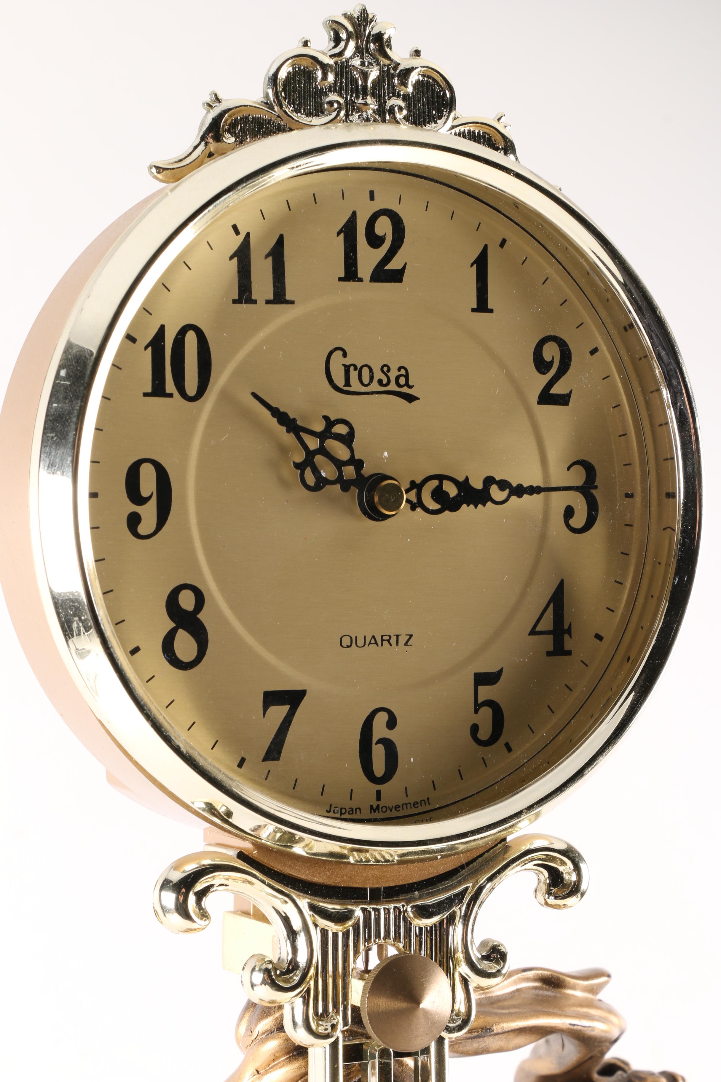 Crosa Art Nouveau Style Figural Swinger Clock