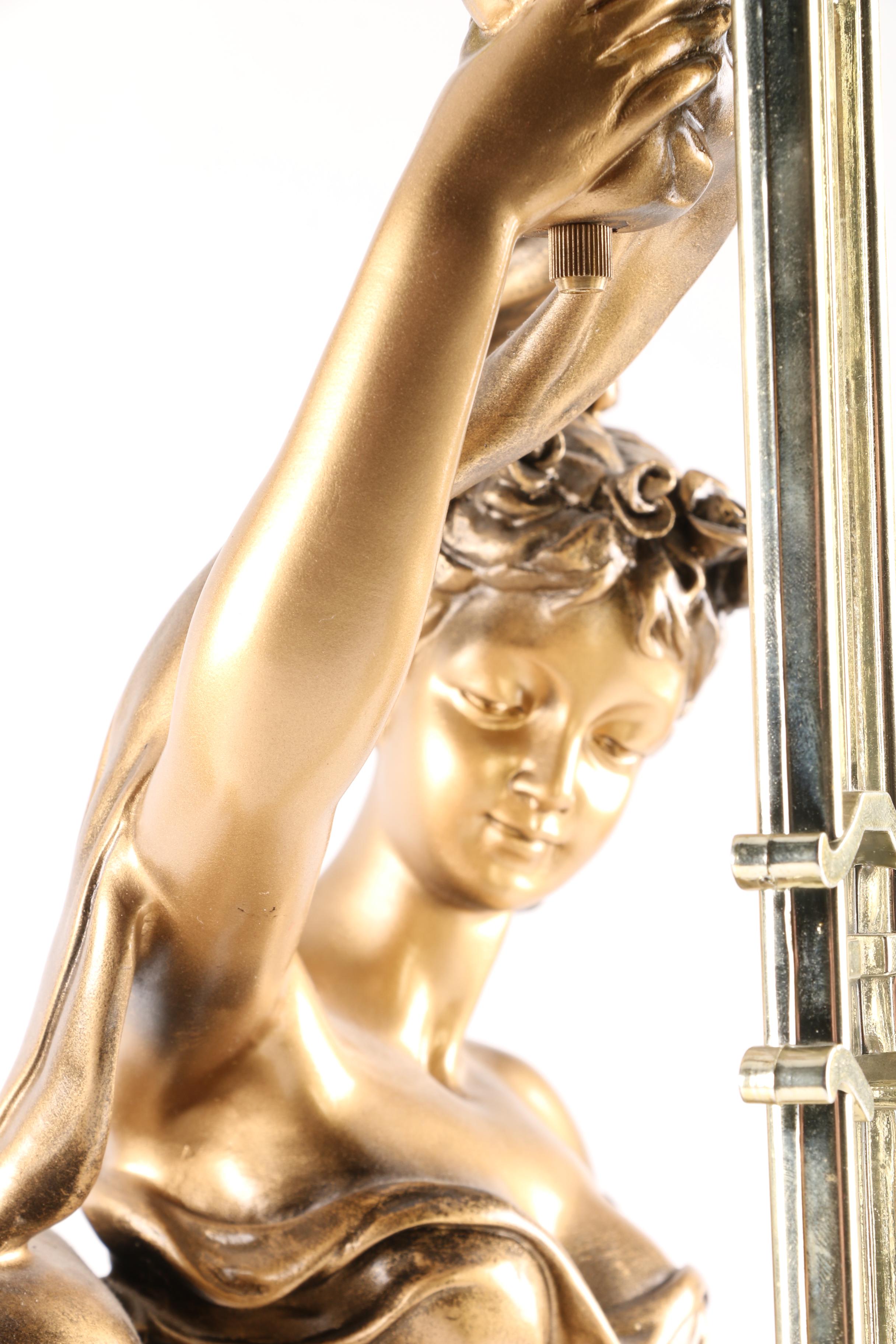 Crosa Art Nouveau Style Figural Swinger Clock