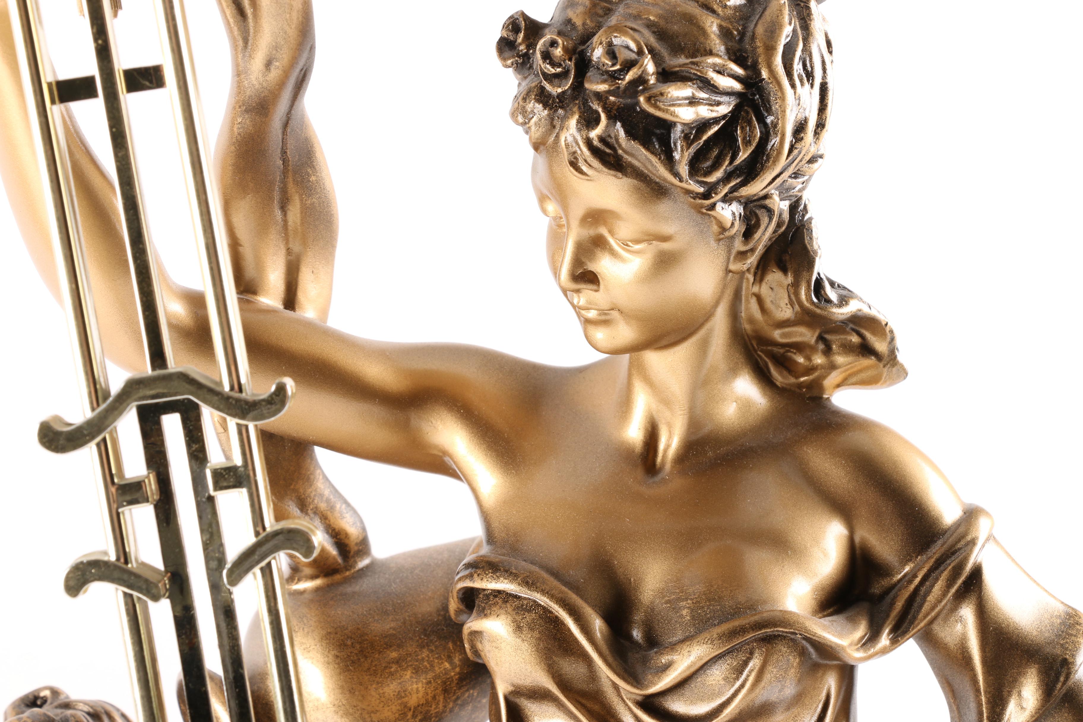 Crosa Art Nouveau Style Figural Swinger Clock