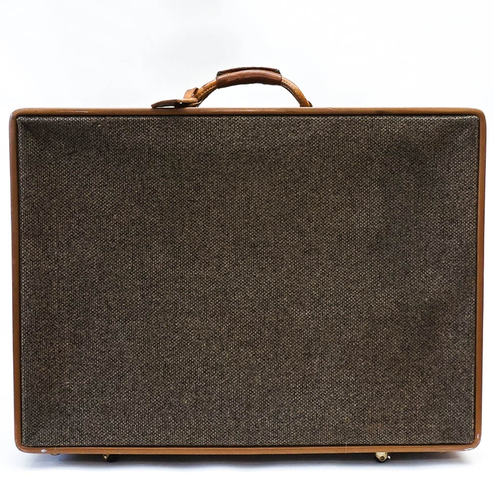 Vintage Hartmann Tweed and Belting Leather Suitcase