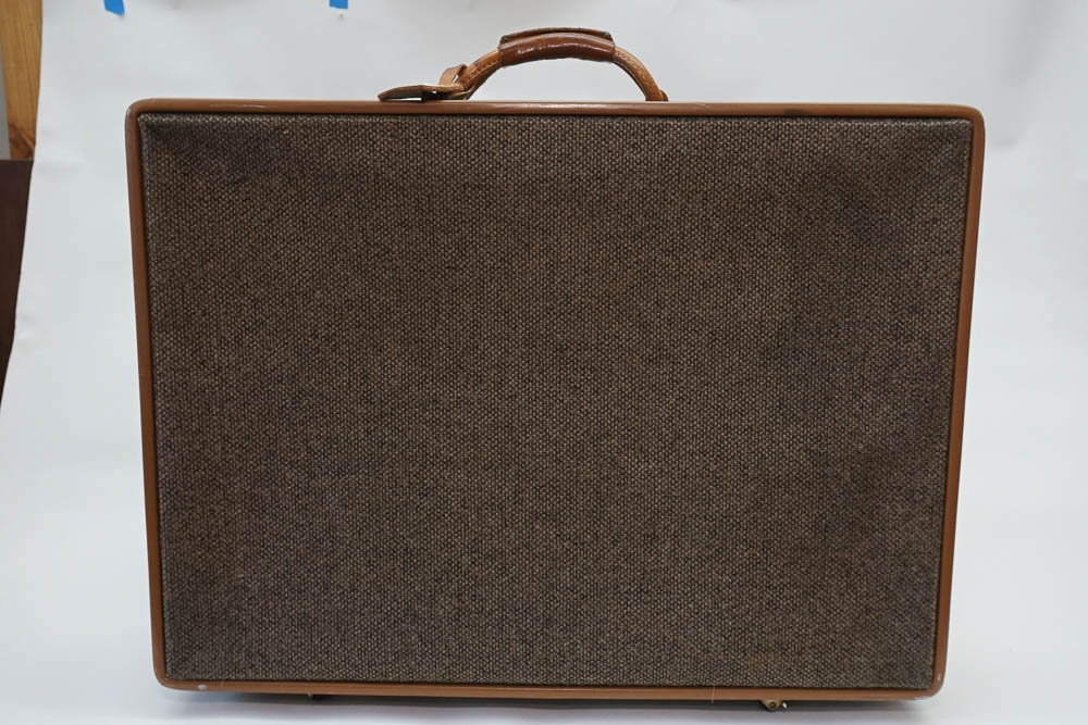 Vintage Hartmann Tweed and Belting Leather Suitcase
