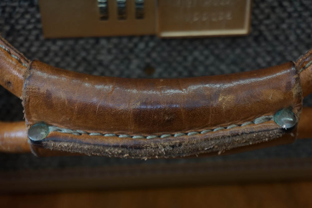 Vintage Hartmann Tweed and Belting Leather Suitcase