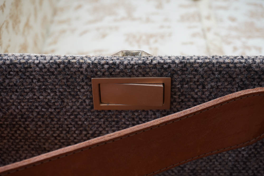 Vintage Hartmann Tweed and Belting Leather Suitcase