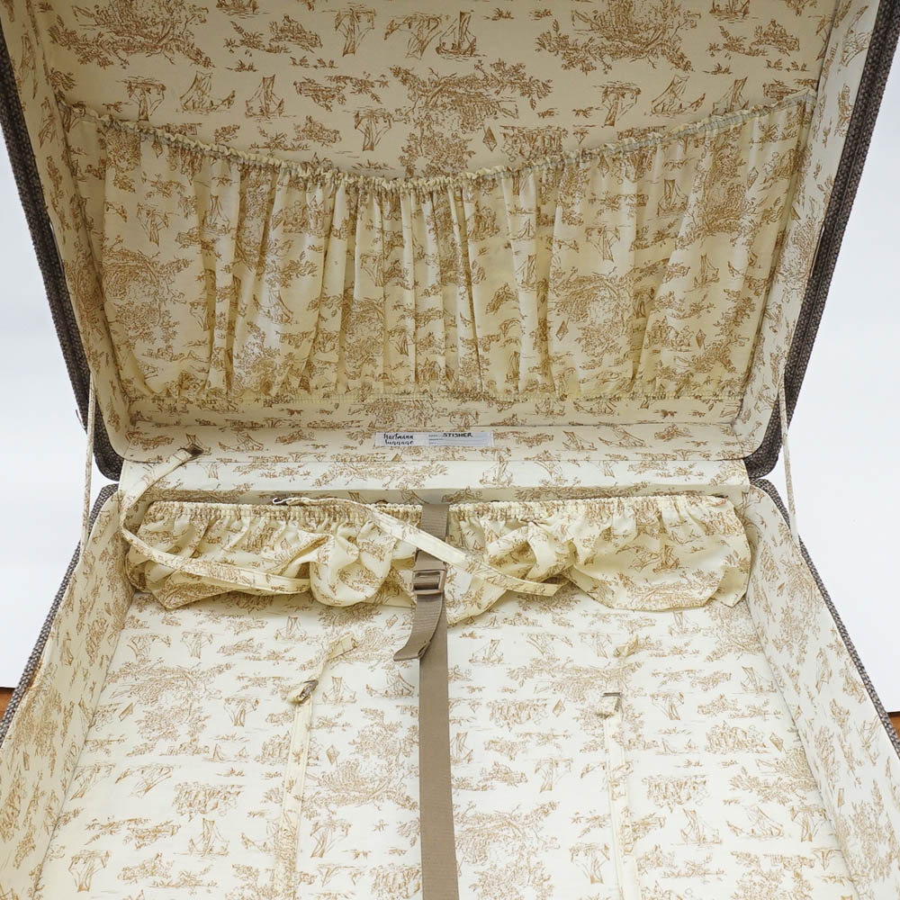 Vintage Hartmann Tweed and Belting Leather Suitcase