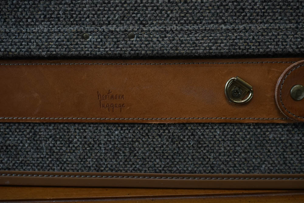 Vintage Hartmann Tweed and Belting Leather Suitcase