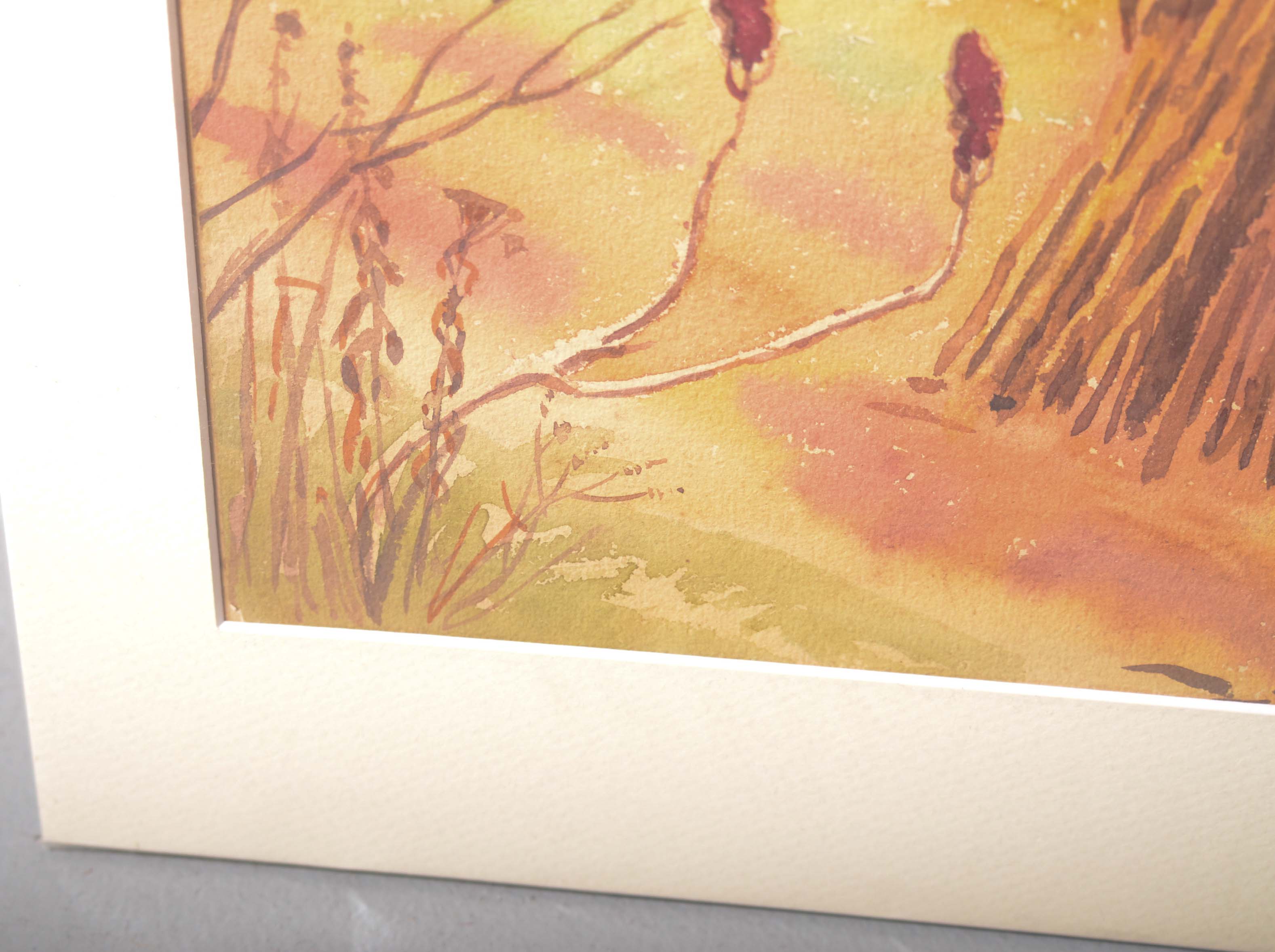 Charles Liedl Watercolor of Cornstalks