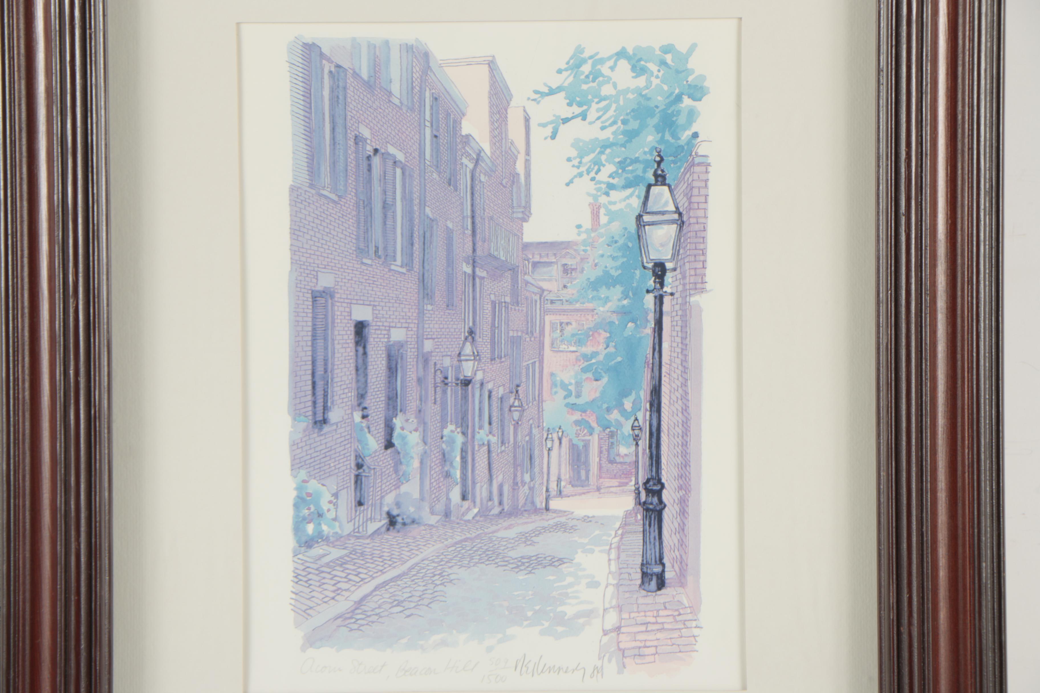 Robert E. Kennedy Limited Edition Offset Lithograph "Acorn, Street Beacon Hill"