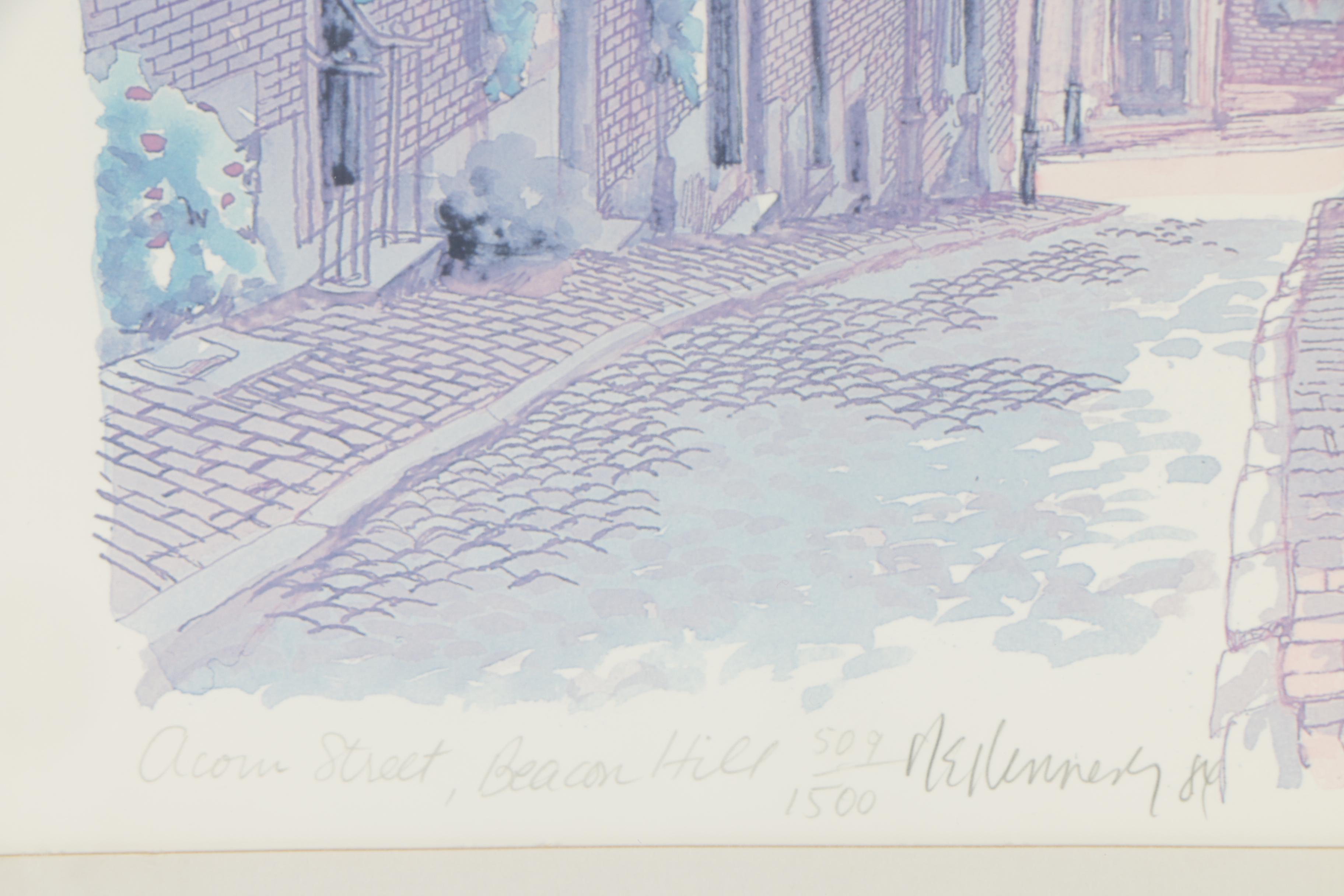 Robert E. Kennedy Limited Edition Offset Lithograph "Acorn, Street Beacon Hill"